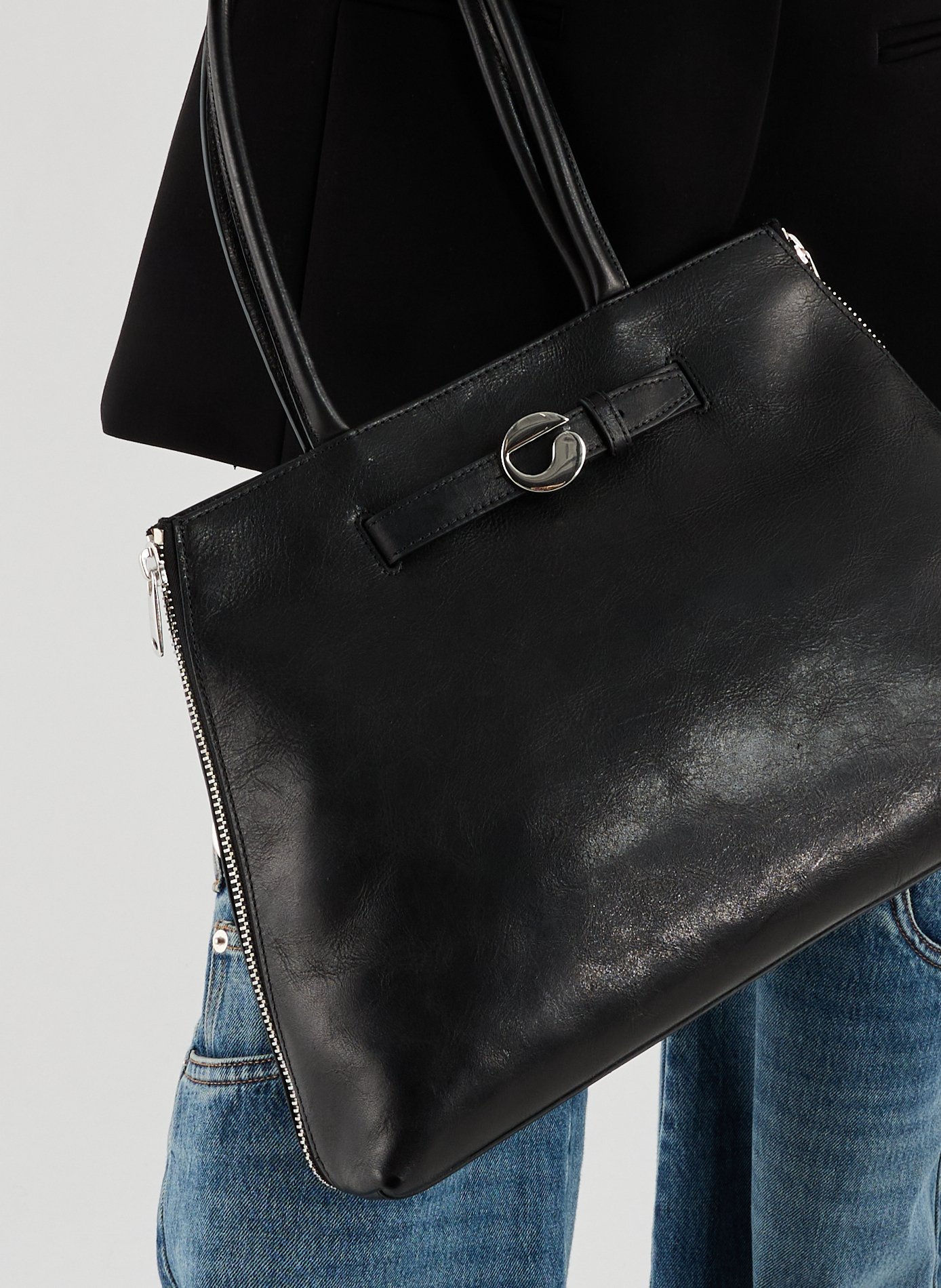 Leather baguette bag COPERNI Black
