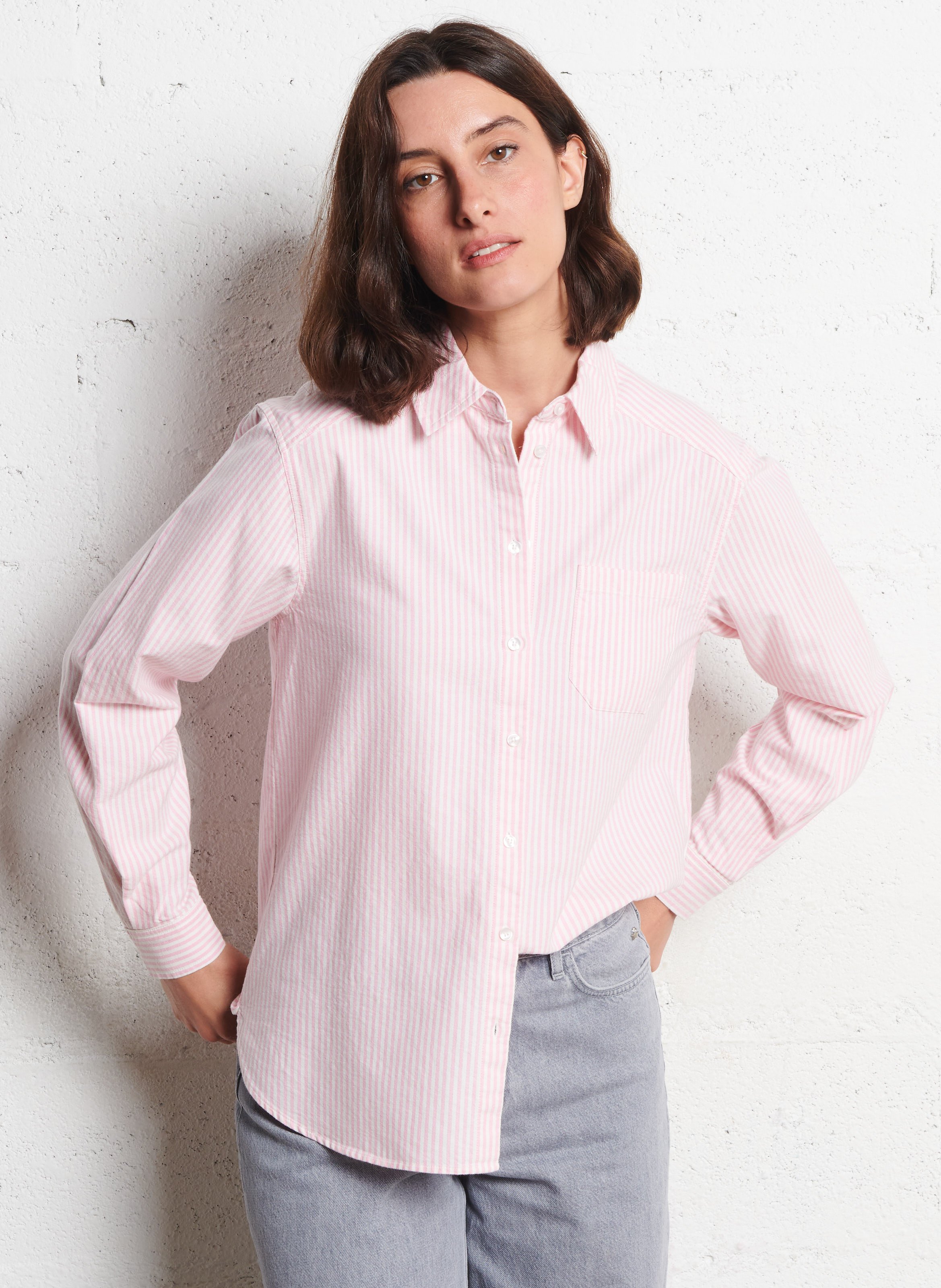Chemise col classique en coton thomas MAISON 123 Rose