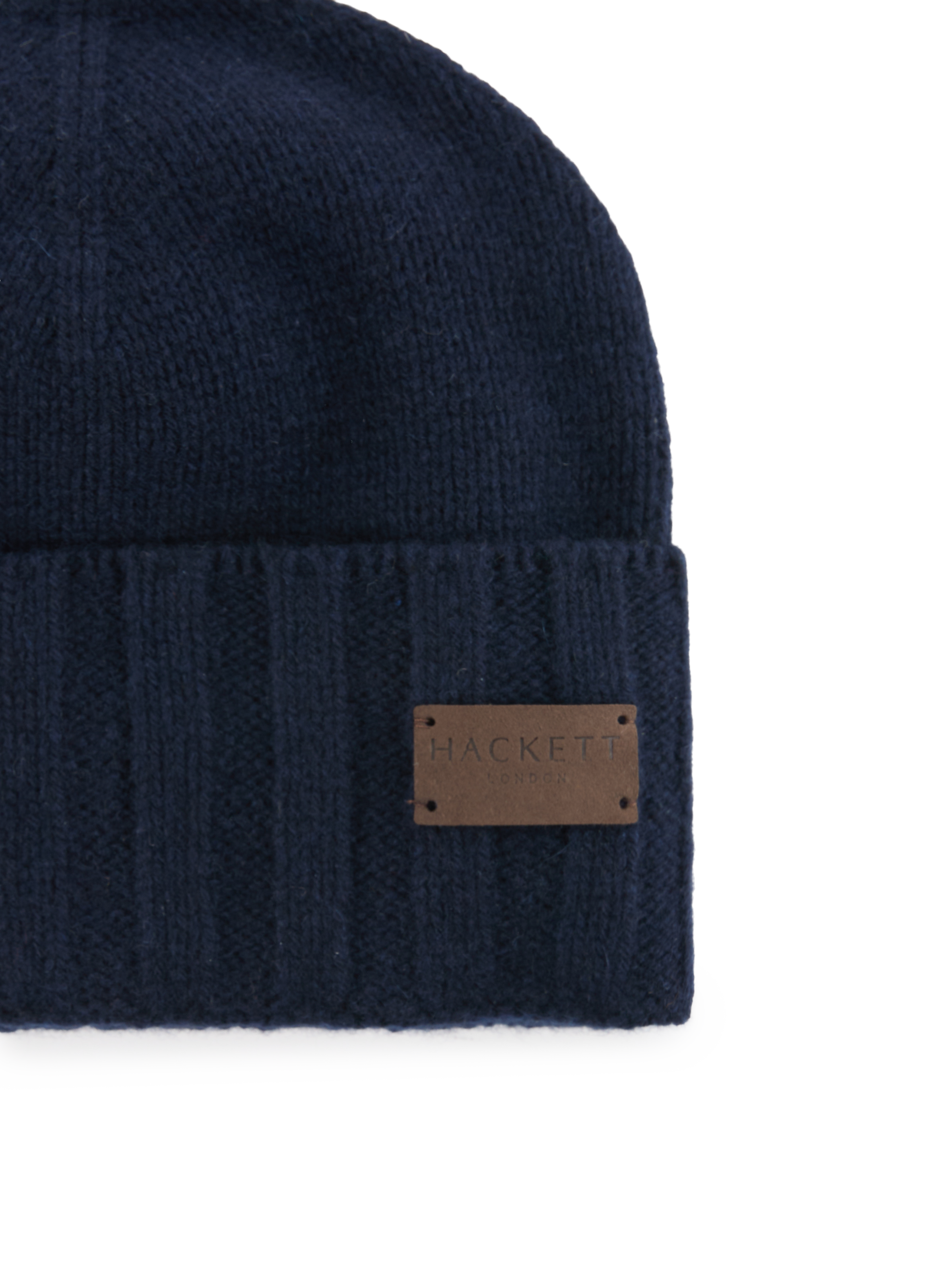 Bonnet côtelé en cachemire mélangé HACKETT Bleu