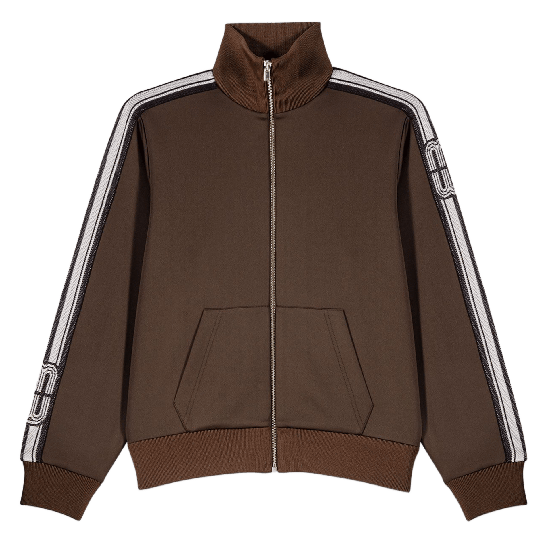 Sweat droit col montant zippé MAJE Marron