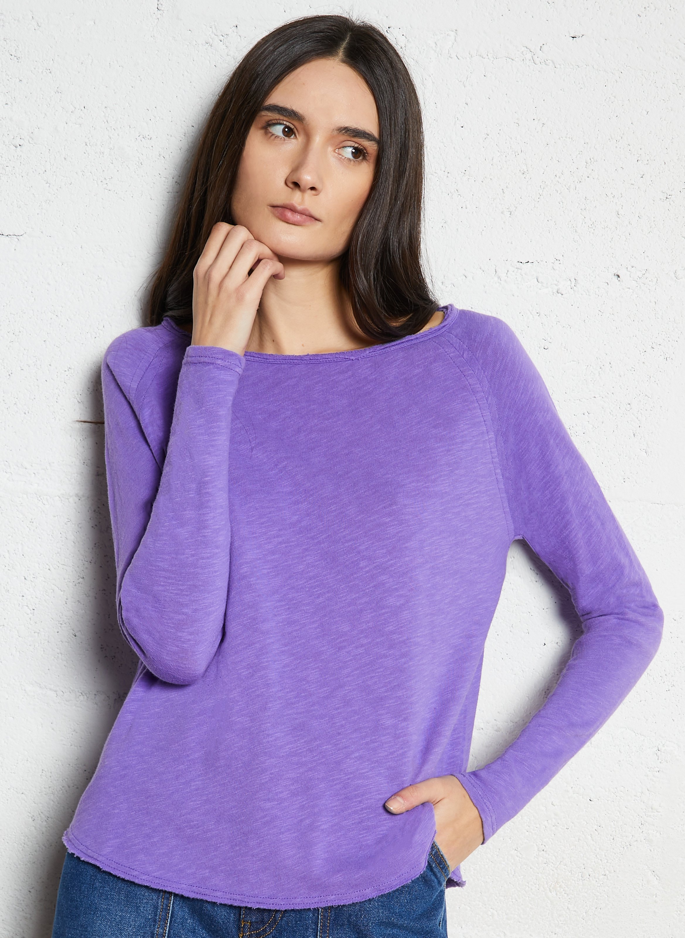 Tee-shirt col rond en coton sonoma  Purple vintage