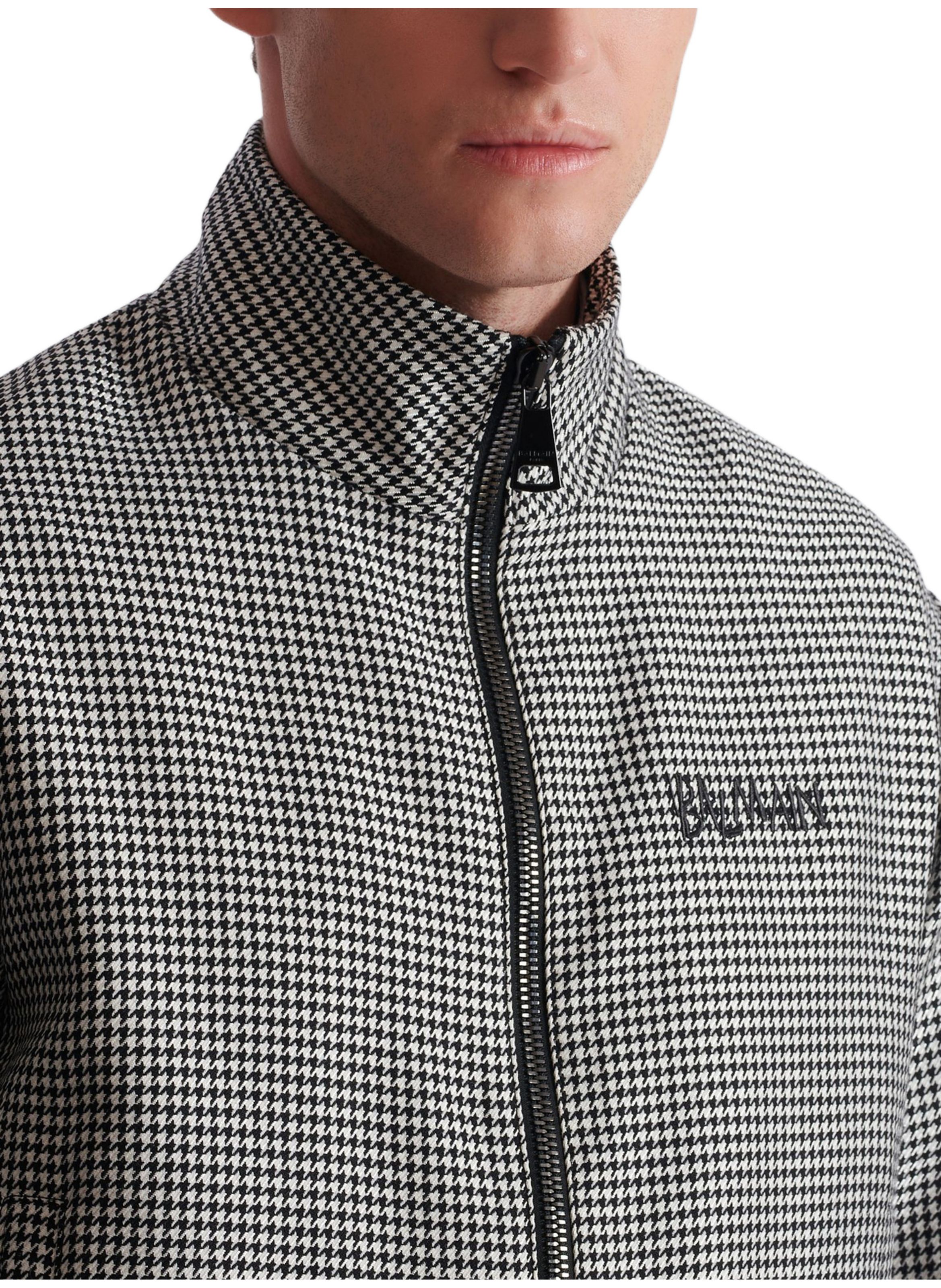 Veste en laine pied-de-poule BALMAIN Noir