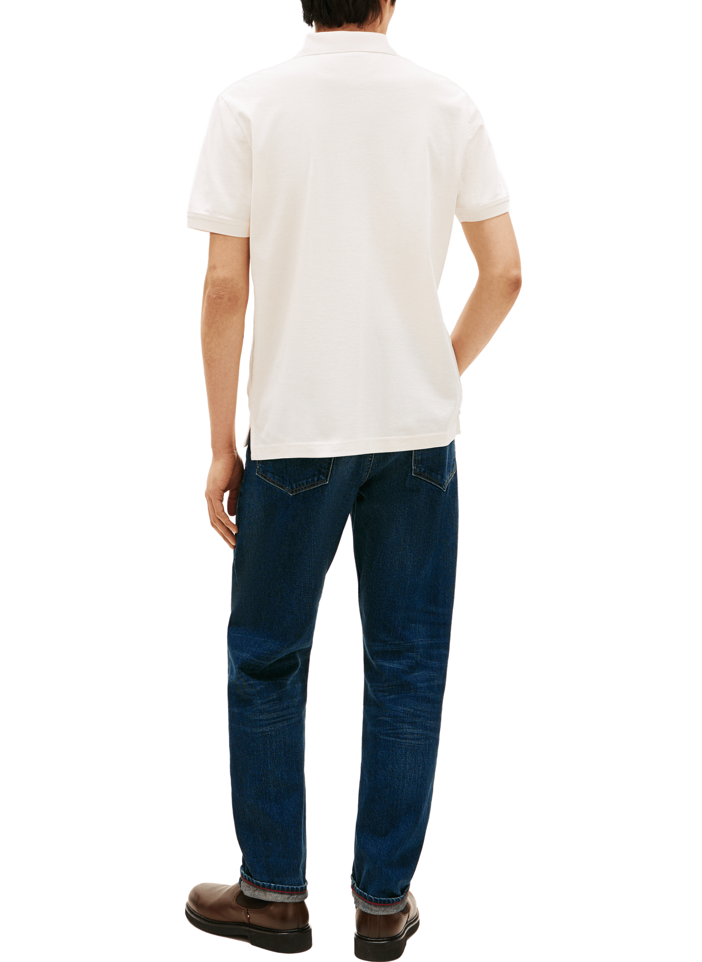 Polo with H Logo in Cotton TOMMY HILFIGER Beige