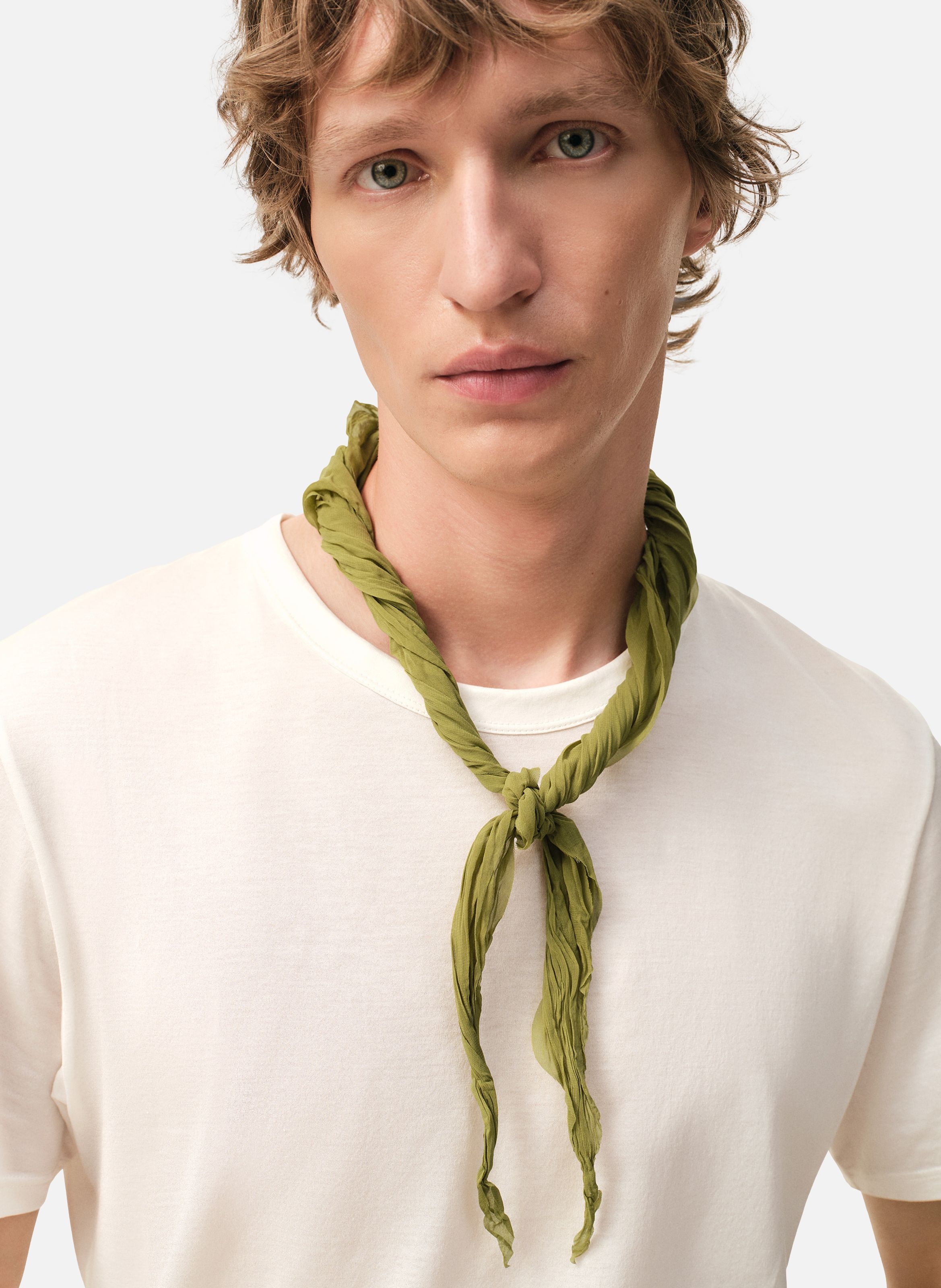 Foulard froissé unisexe AMI PARIS Vert