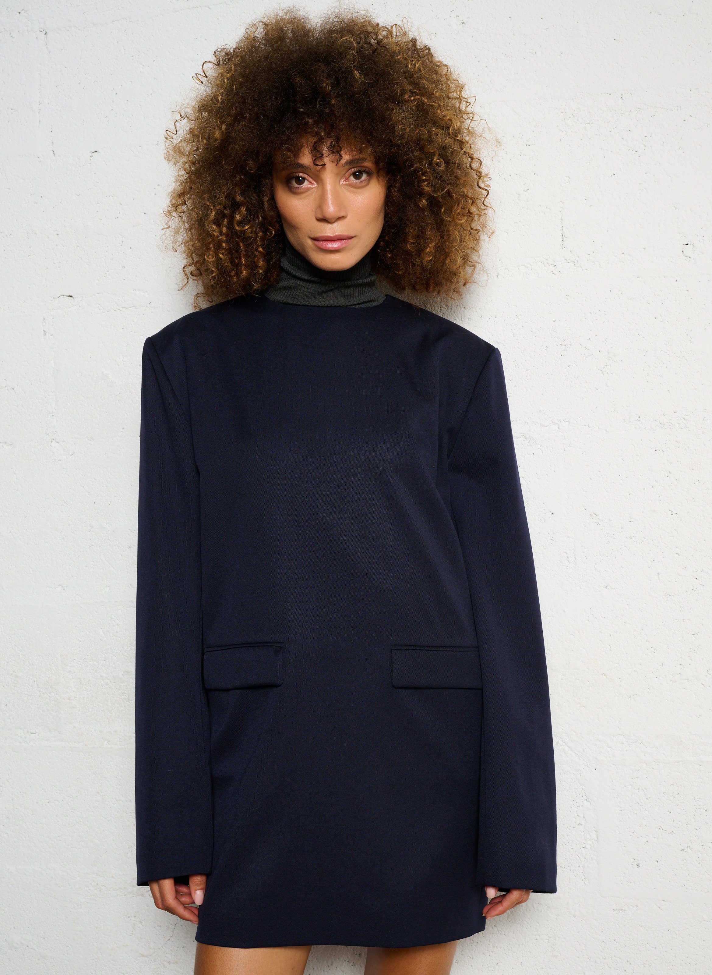 Robe courte manches longues unie goya SOEUR Bleu