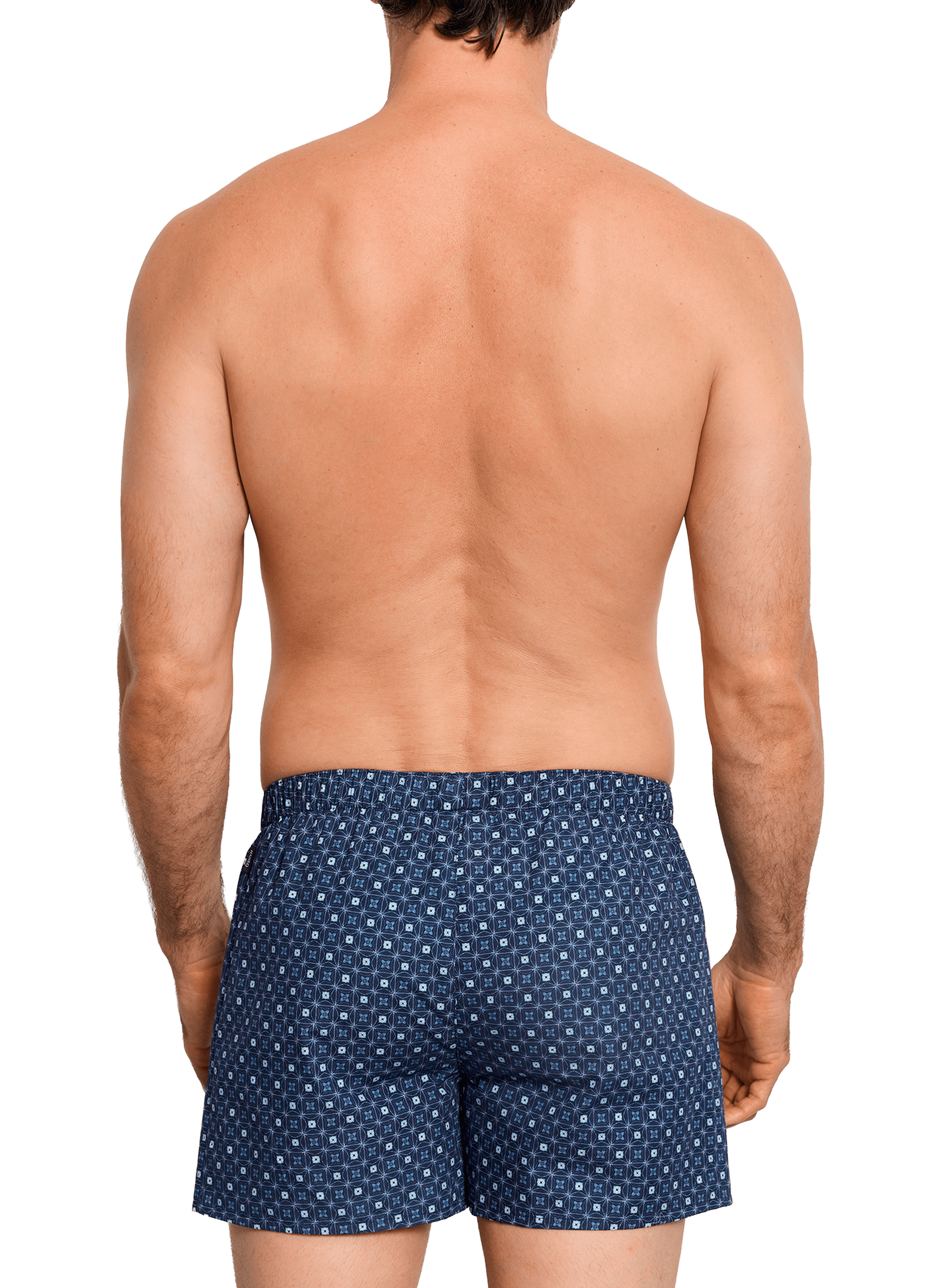 Boxer imprimé en coton HANRO Bleu