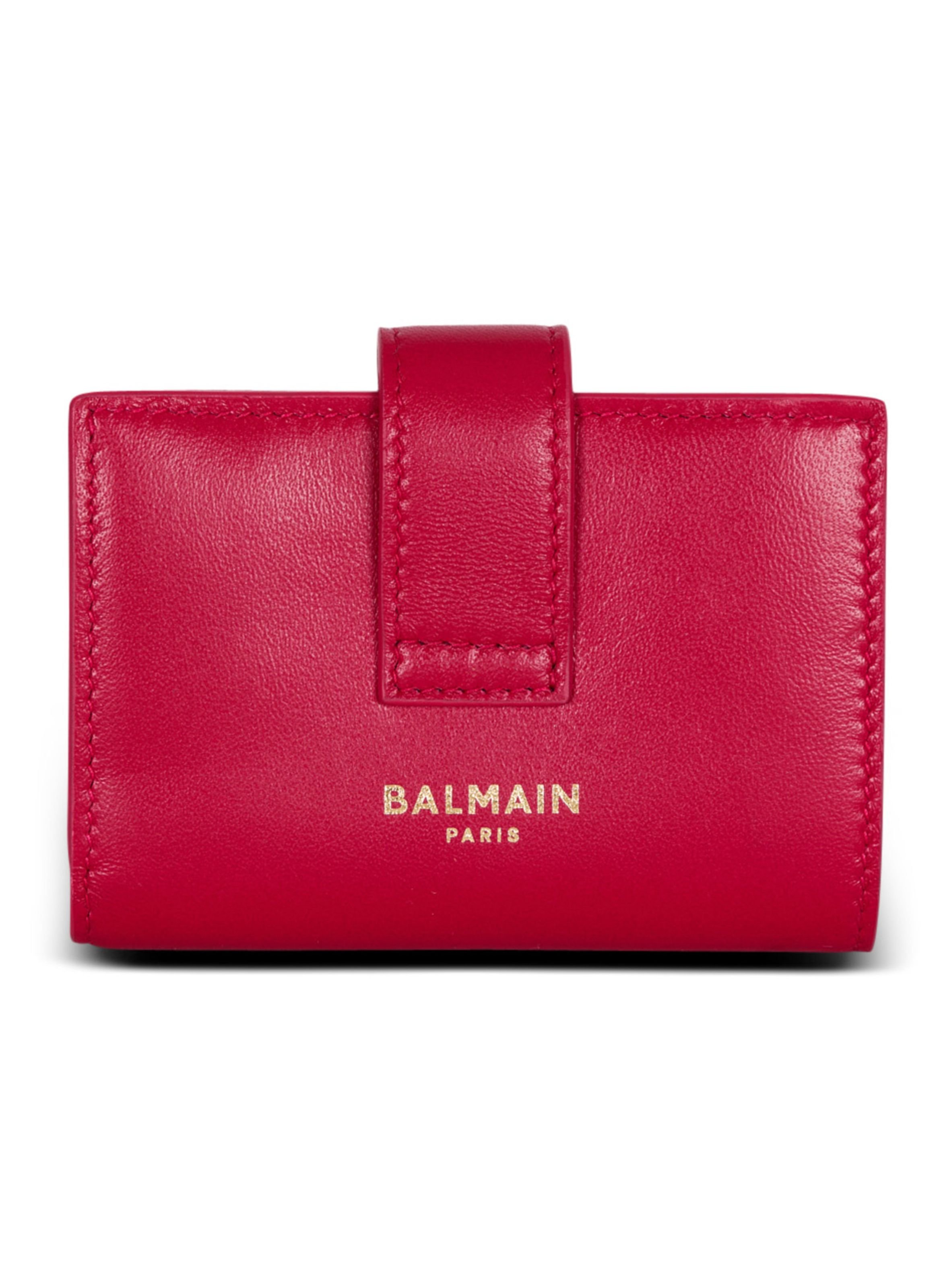 Porte-monnaie pulse en cuir BALMAIN Rose