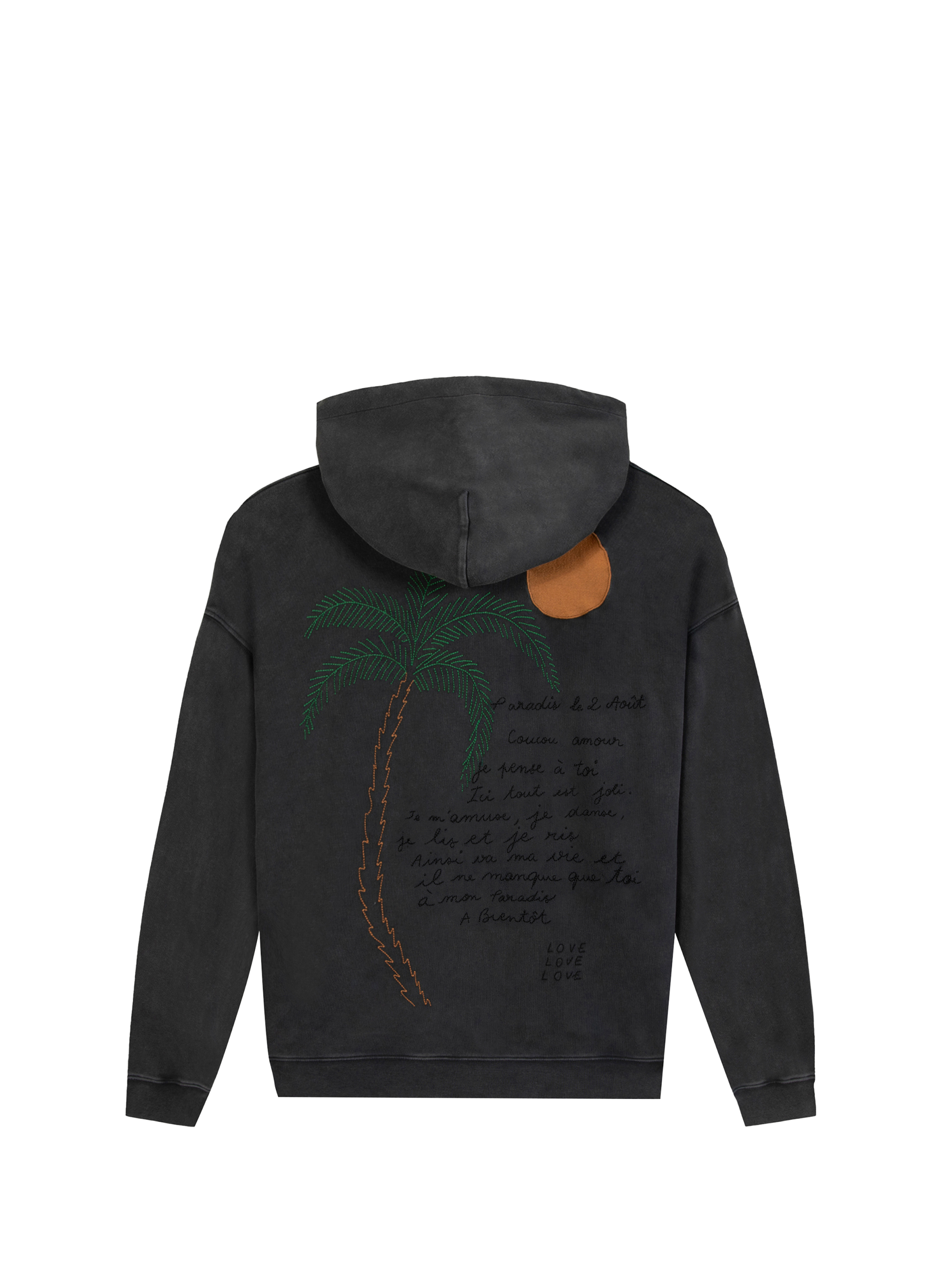 Sweatshirt brodé Gourgaud Palm en coton  MAISON LABICHE Noir