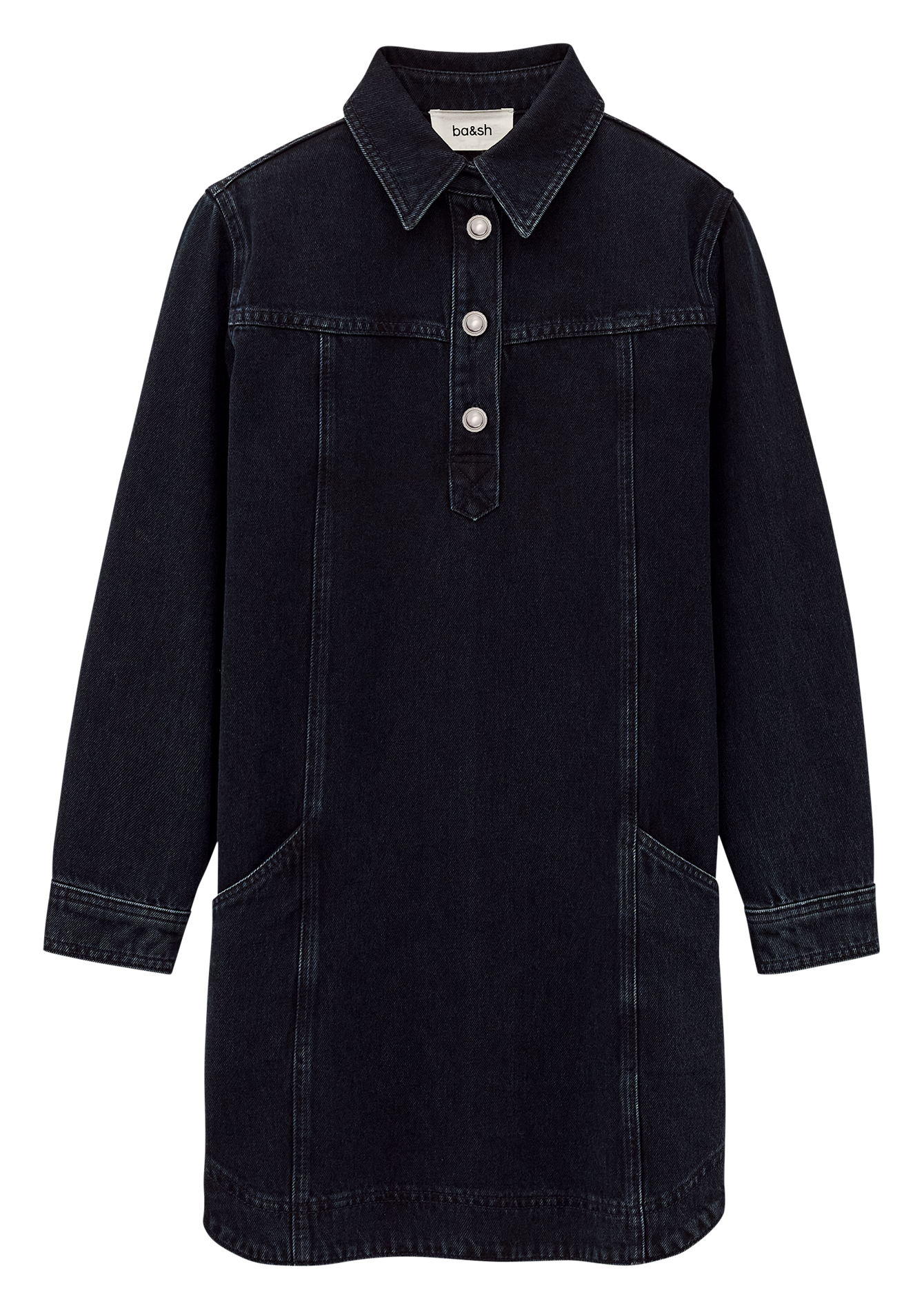 Robe courte chemise en jean tona BA&SH Bleu