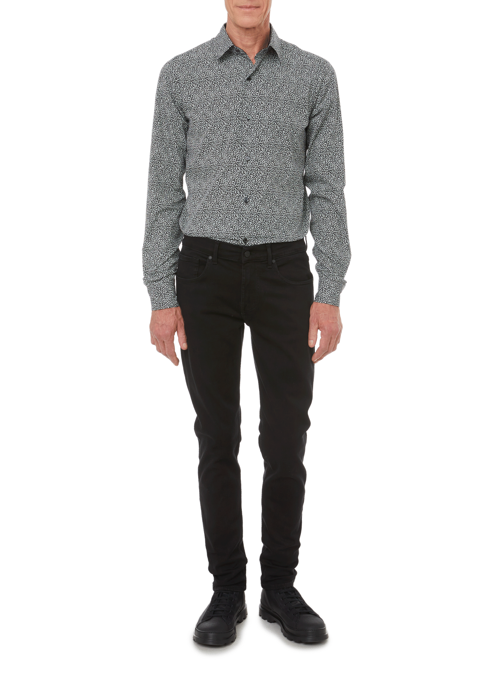 Jean Slimmy Tapered en coton stretch mélangé 7 FOR ALL MANKIND Noir
