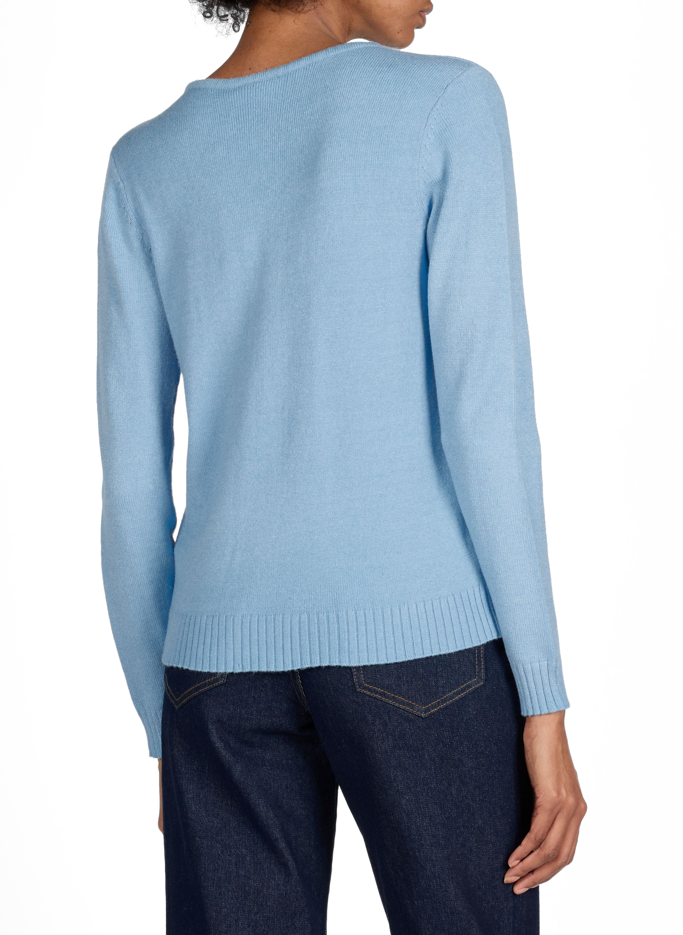 Ribbed V-neck sweater VILA Blue