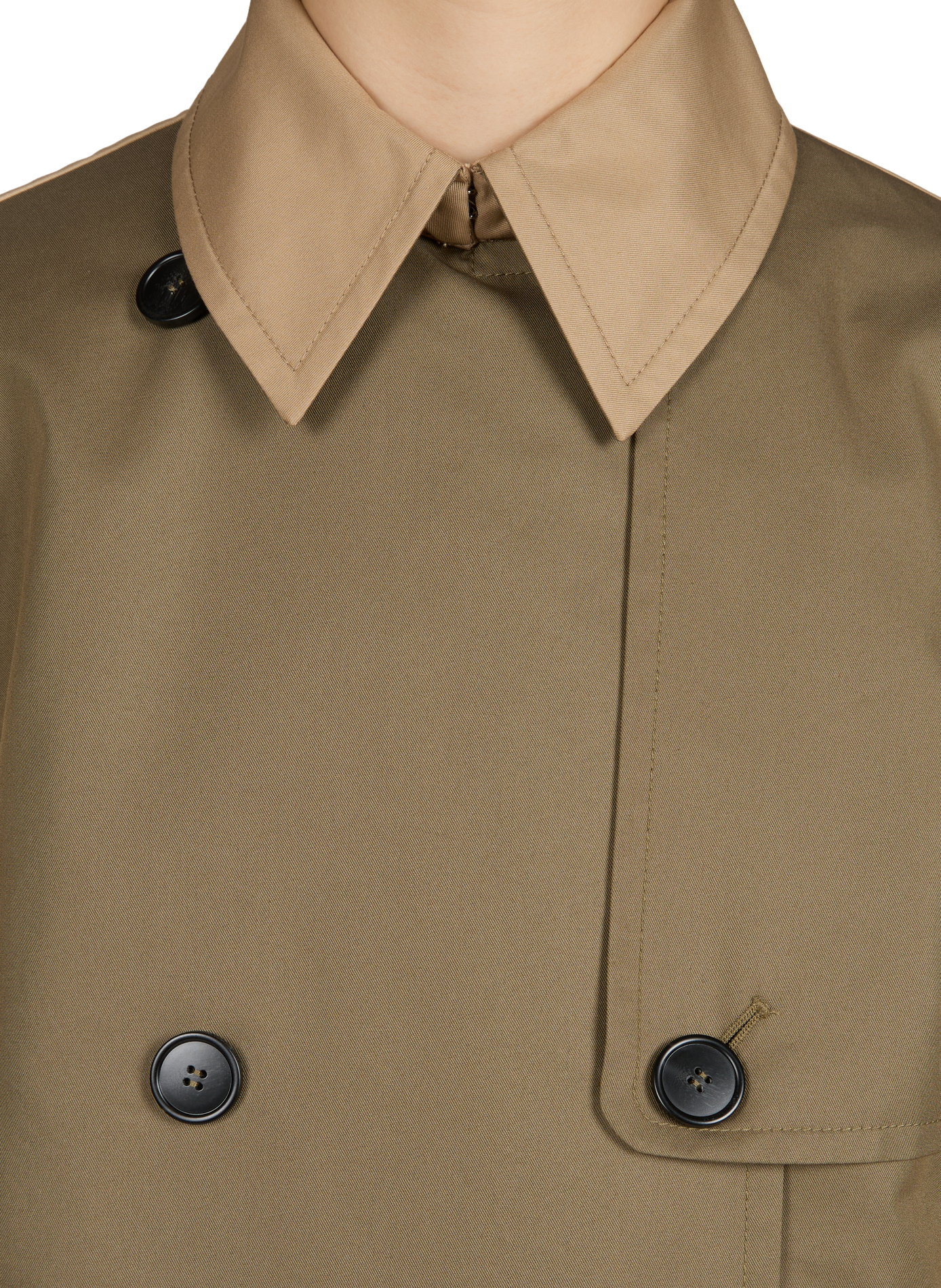 Flared plain mixed cotton raincoat MAX MARA WEEK END Multicolour