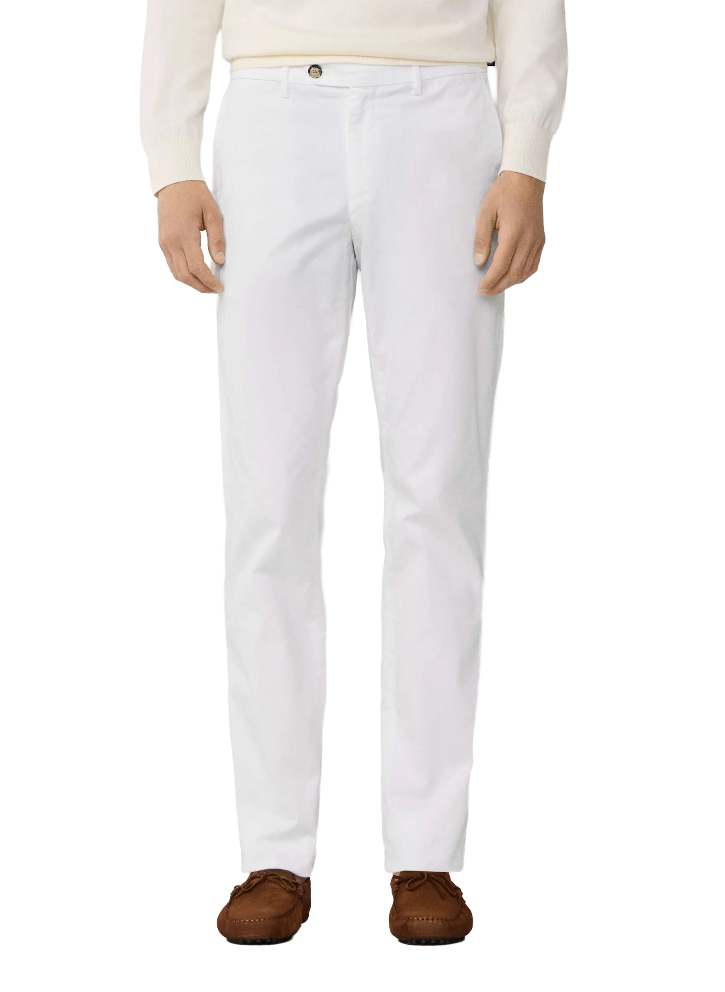Cotton blend chino trousers  FACONNABLE White