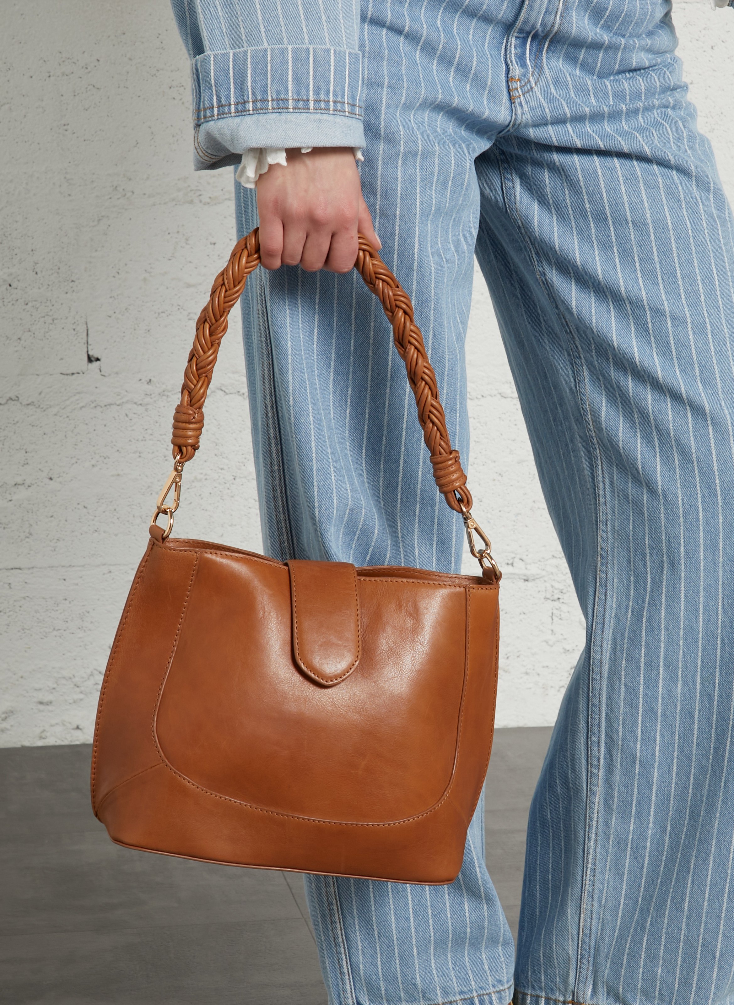 Sac à main en cuir marcel MAISON 123 Beige