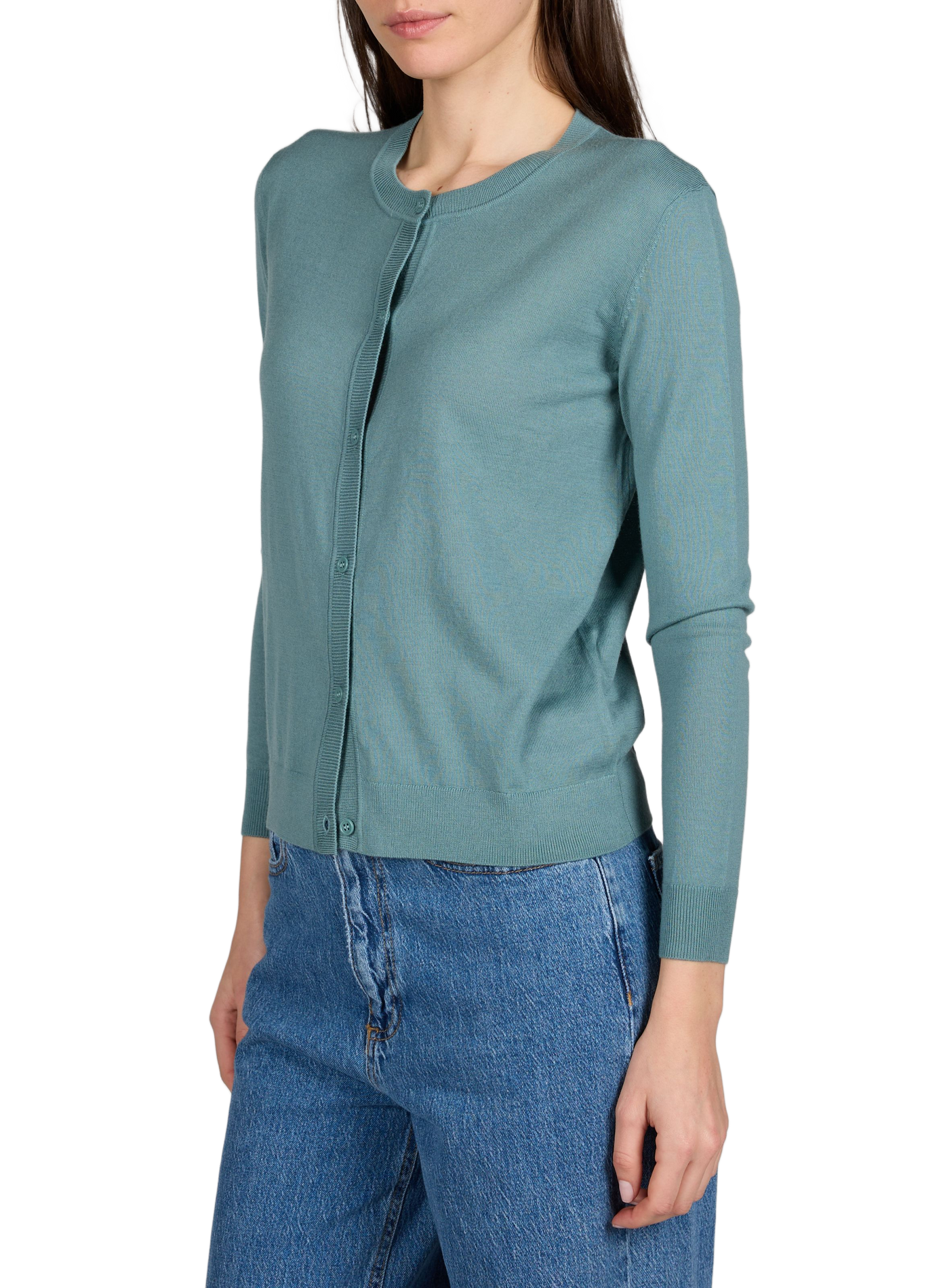 Cardigan droit Acad en laine mérinos AU PRINTEMPS PARIS Vert