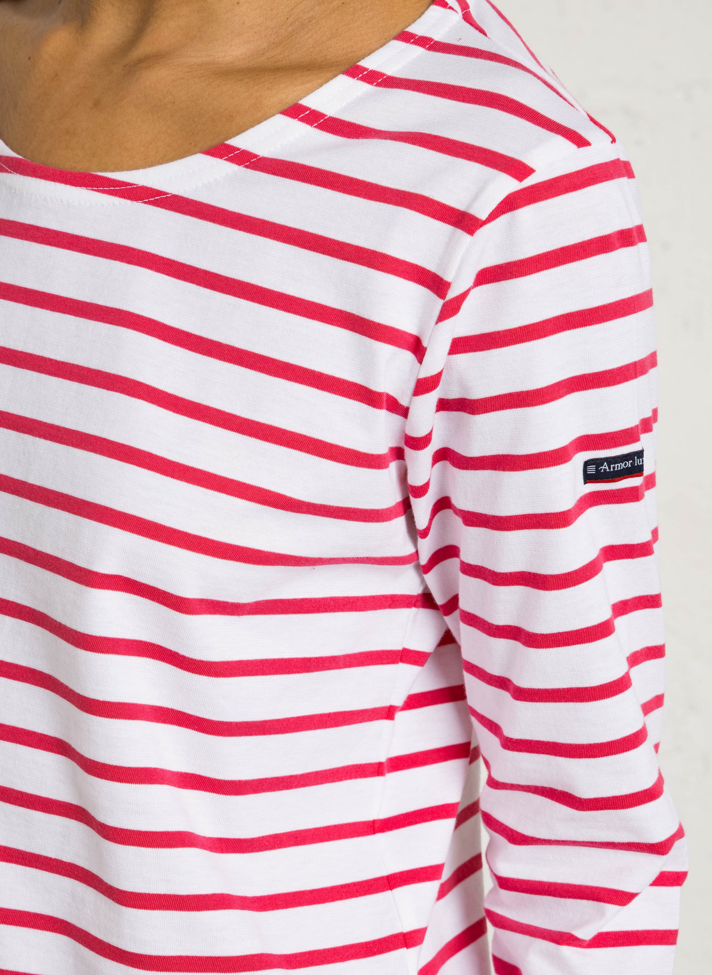 Tee-shirt droit col rond en coton ARMOR-LUX Blanc