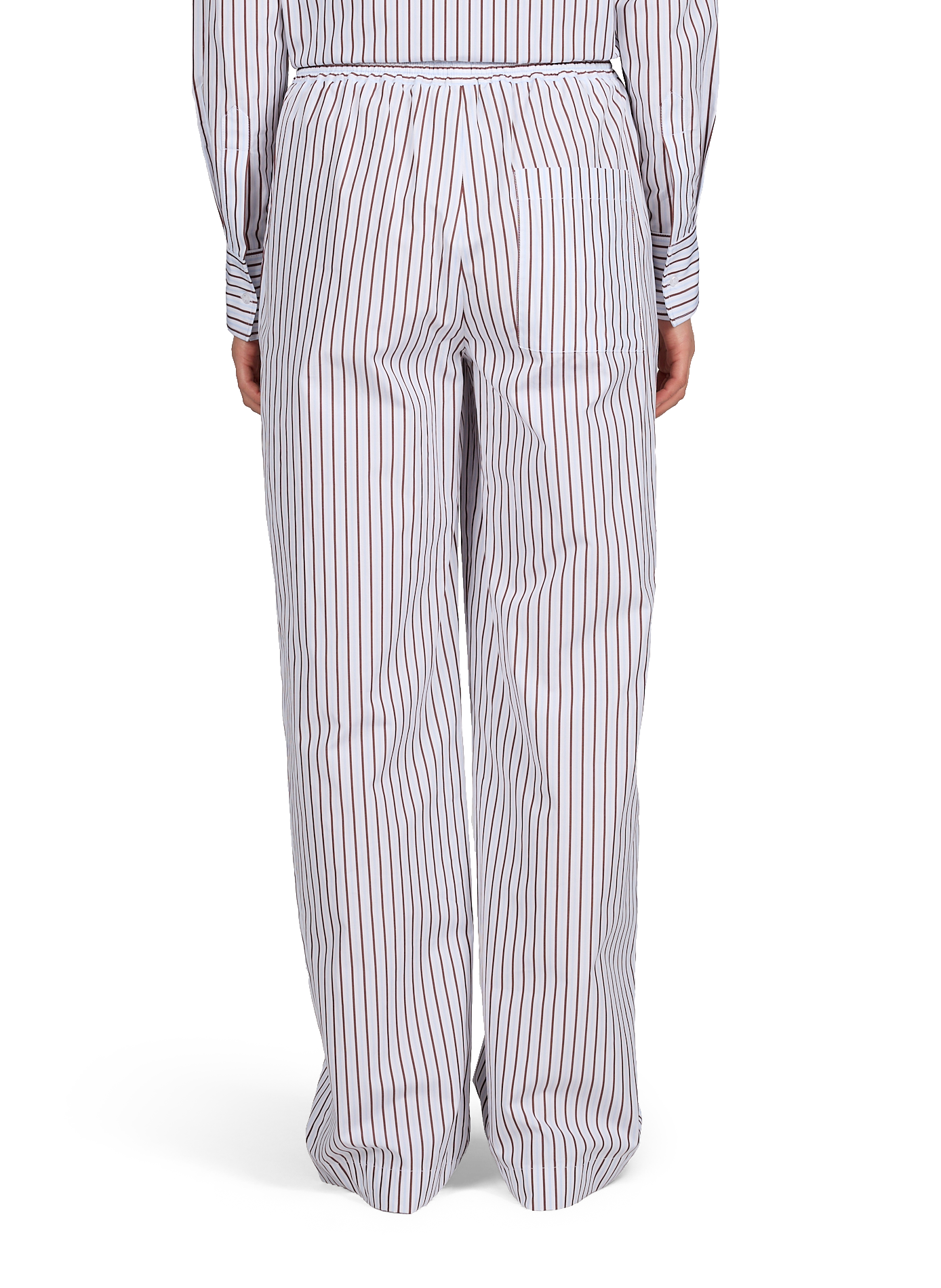 Pantalon Cisco à rayures en coton LOULOU DE SAISON Rouge