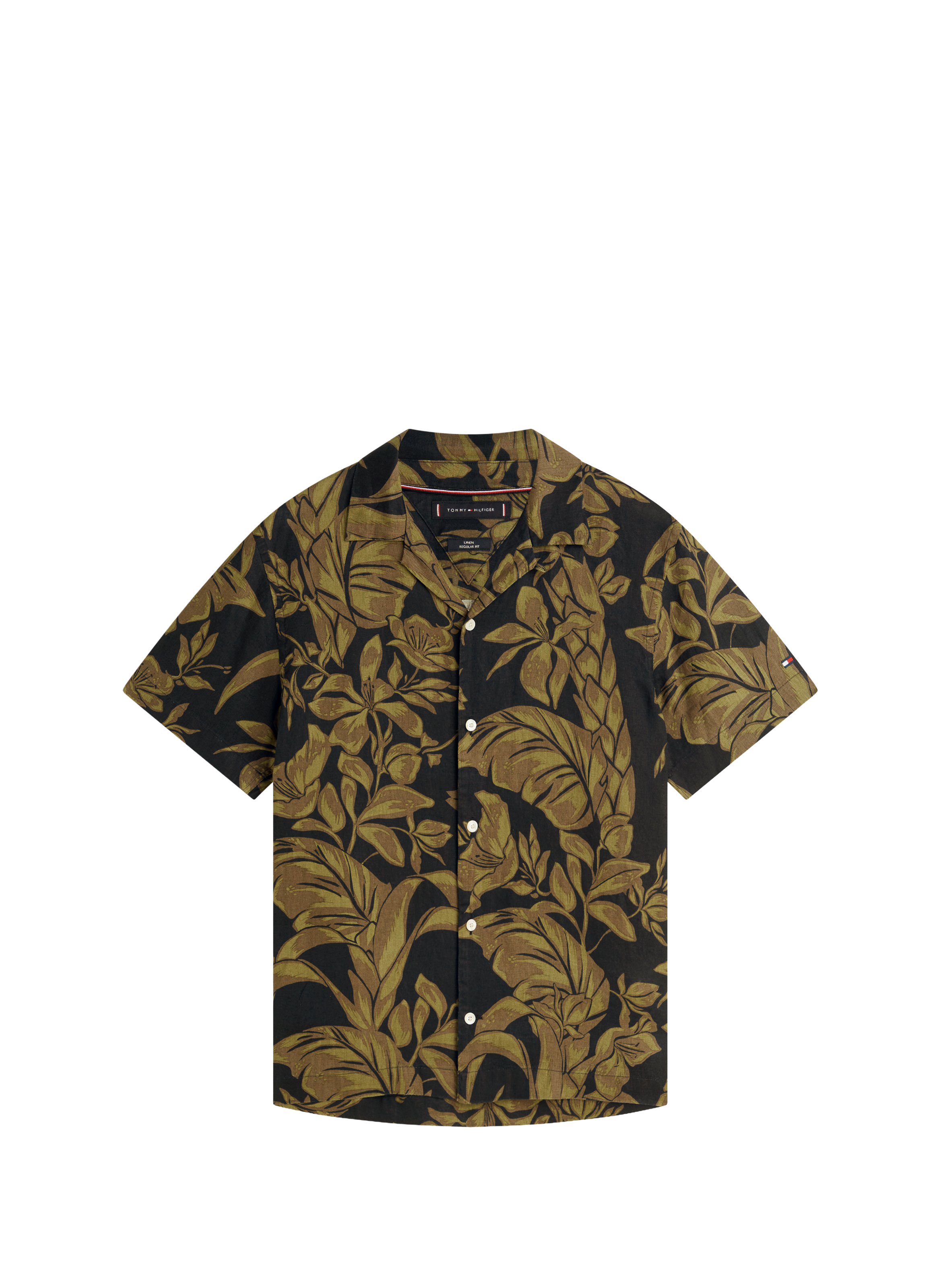 Straight shirt with floral pattern in linen TOMMY HILFIGER Multicolour