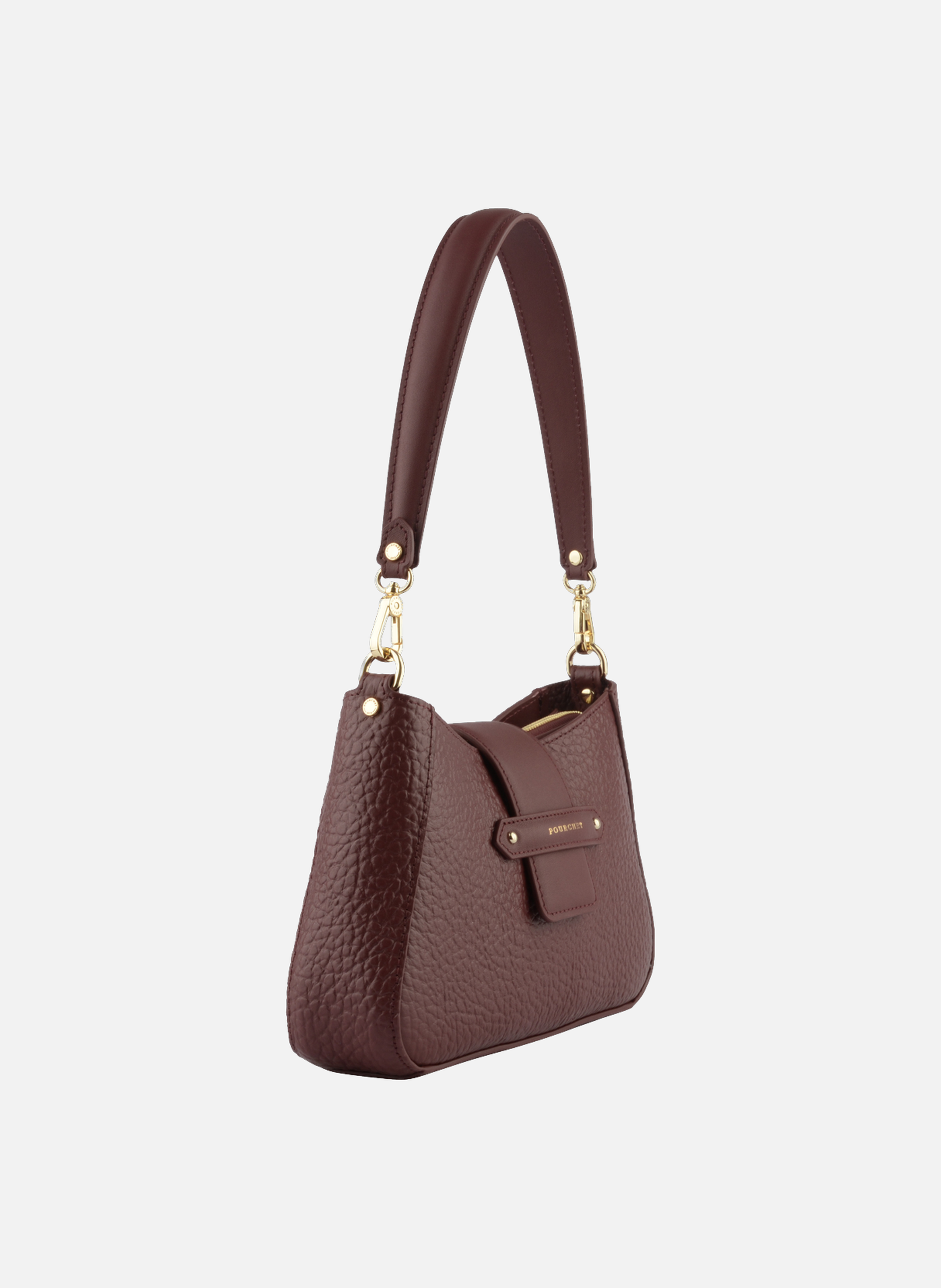 Fleuves | sac à main en cuir de vachette POURCHET Rouge