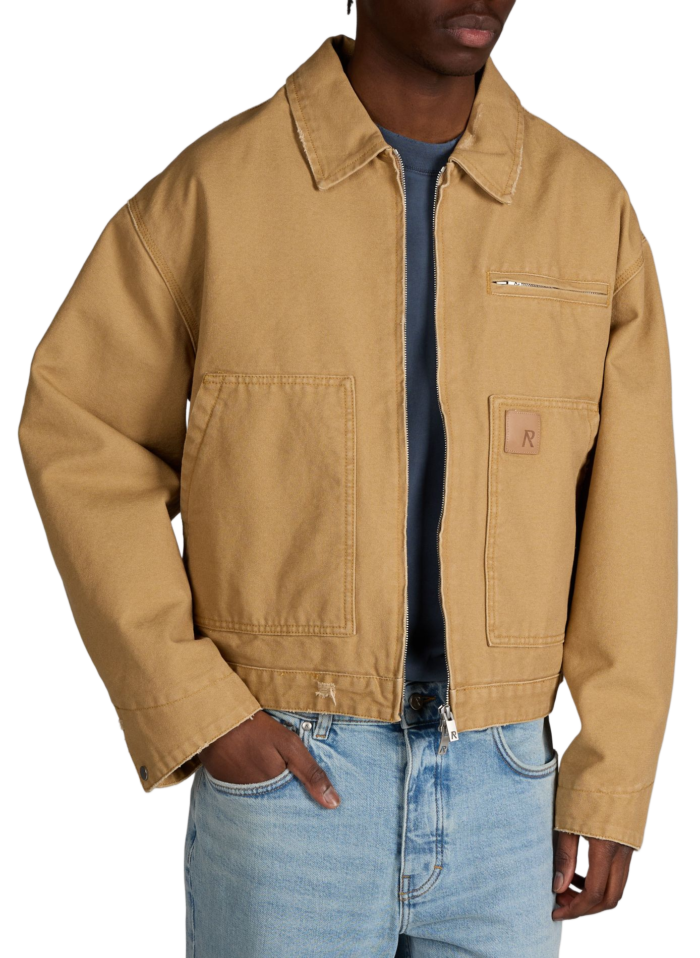 Veste ample col classique en coton REPRESENT Beige