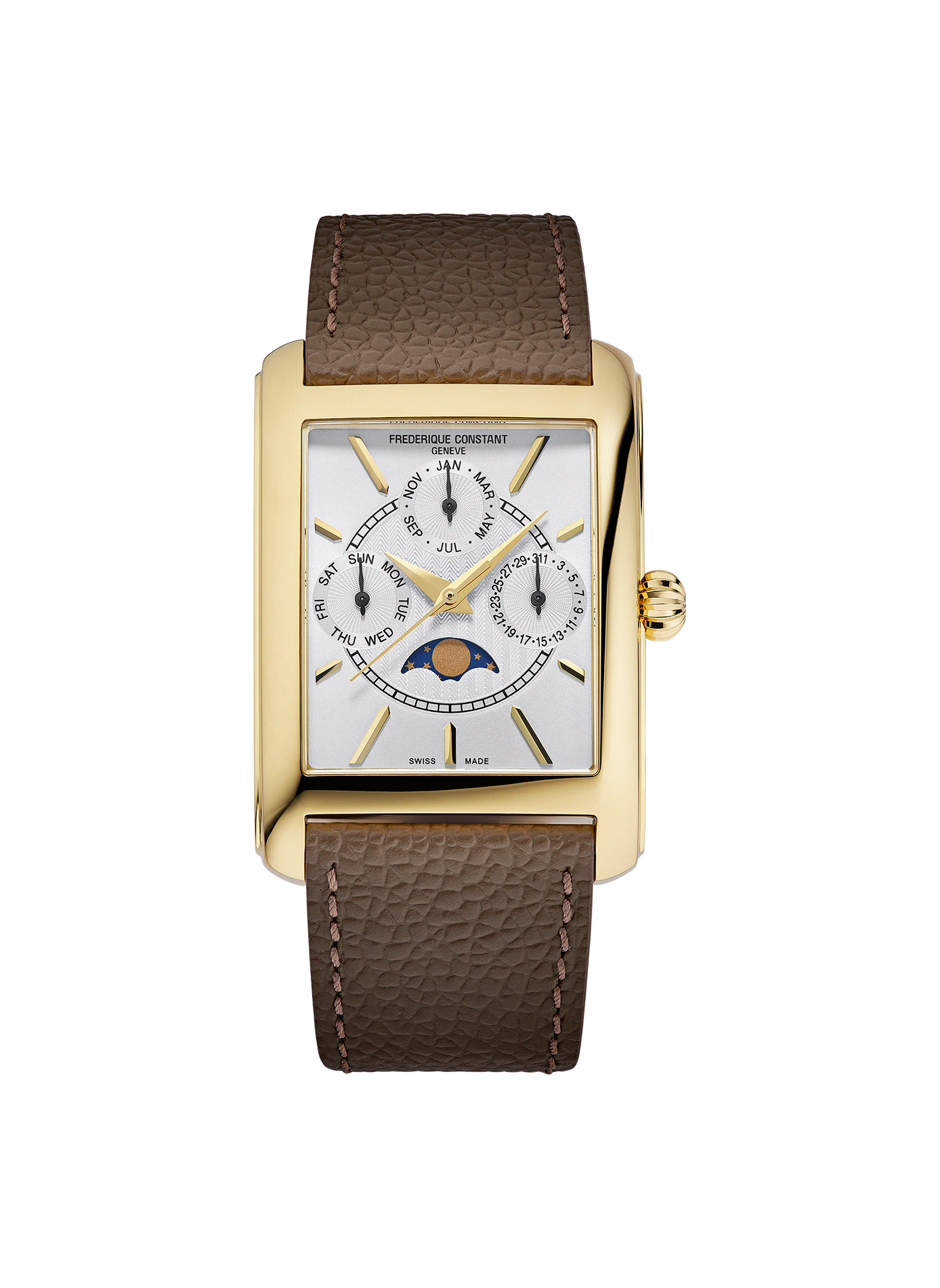 Montre quartz en cuir de veau FREDERIQUE CONSTANT Blanc