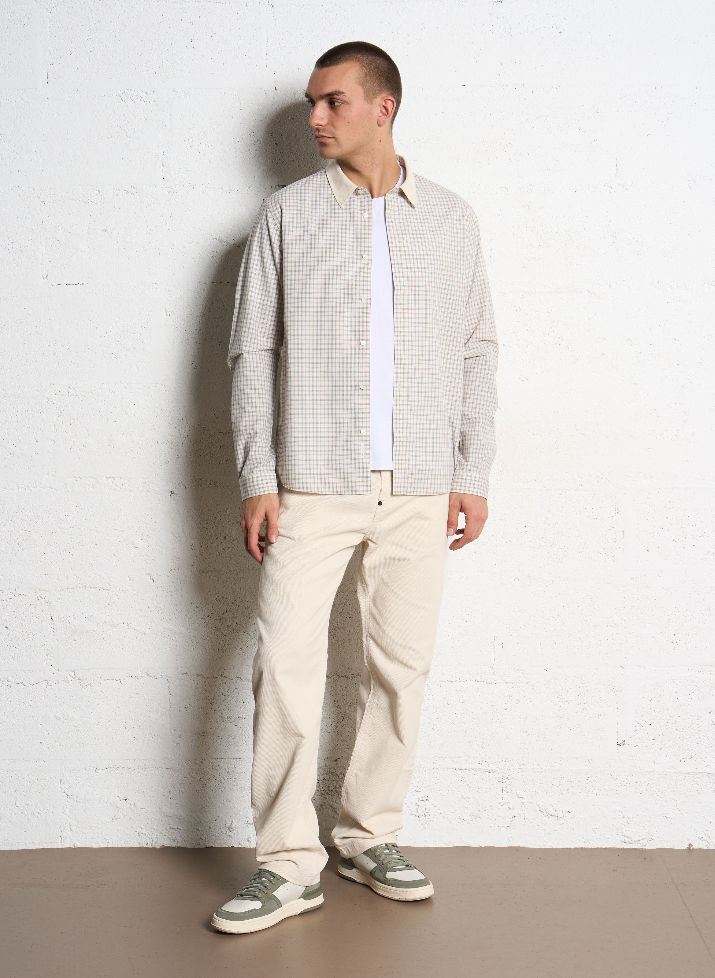 Chemise col classique à carreaux IKKS Blanc
