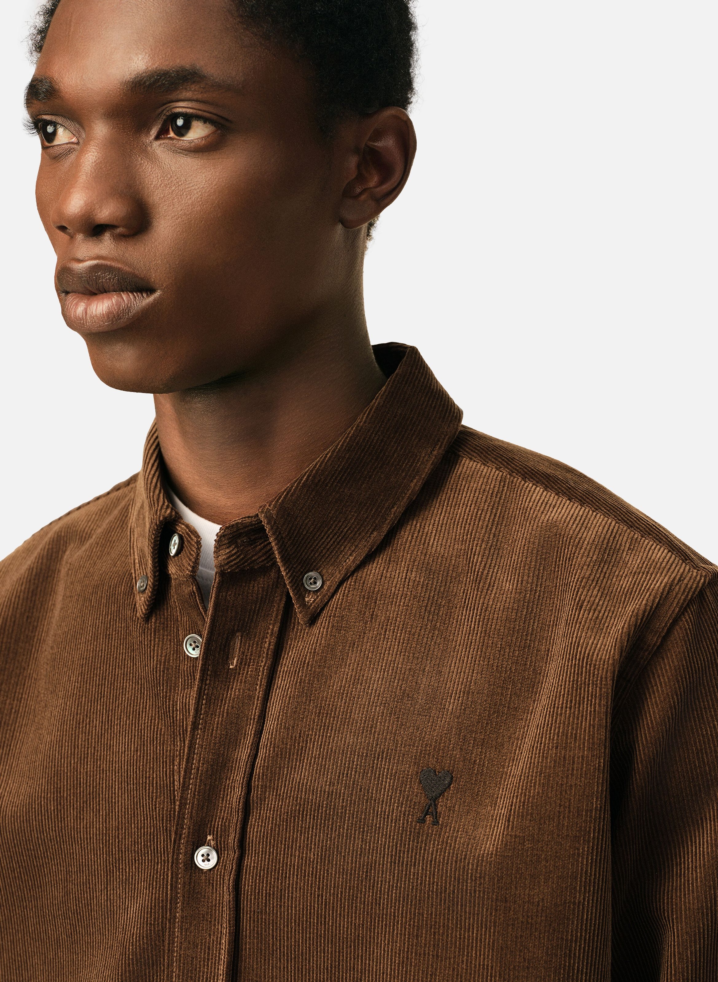 Chemise en velours ami de coeur AMI PARIS Marron