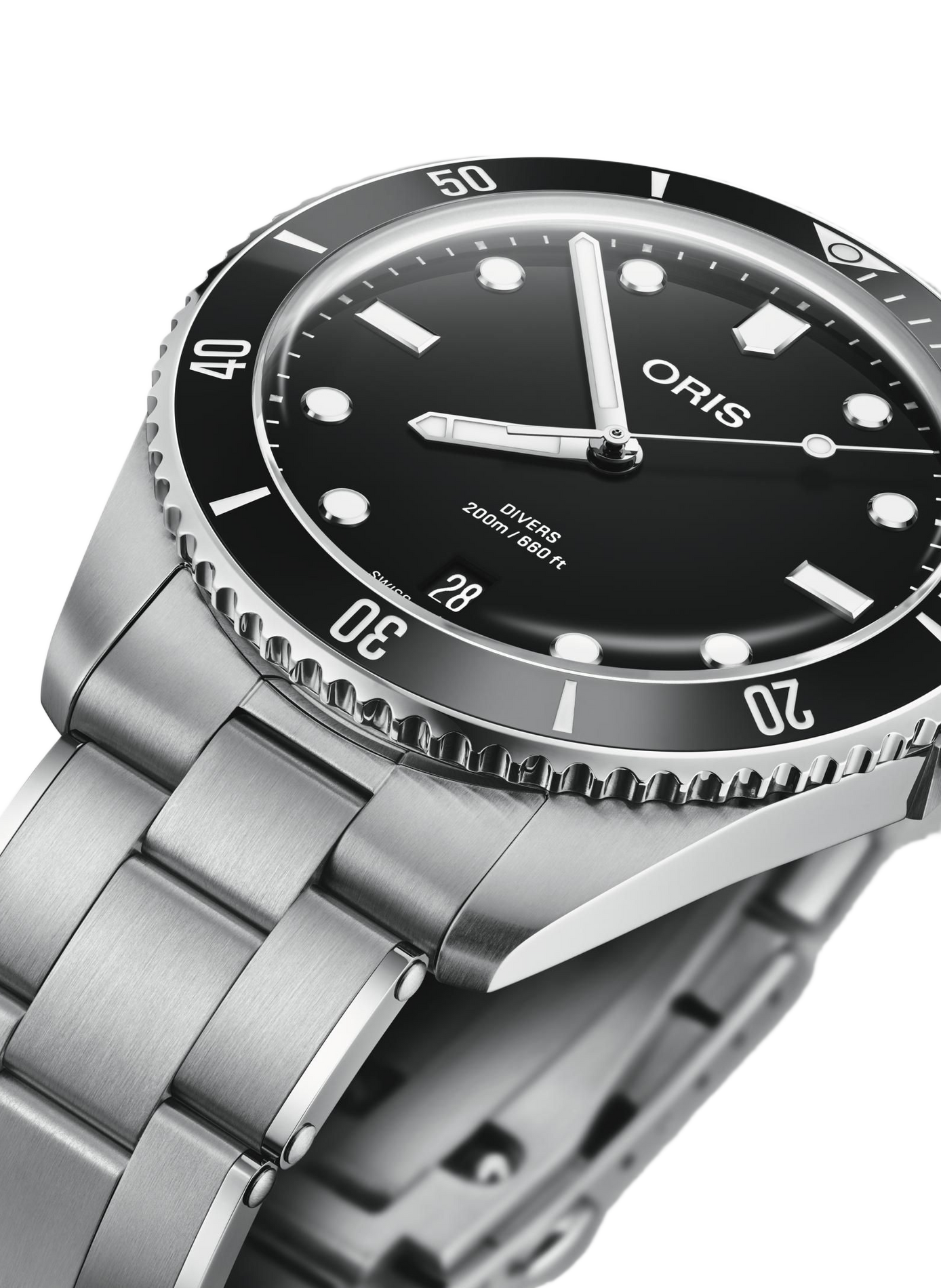 Montre automatique Oris Divers Date en acier inoxydable ORIS Noir