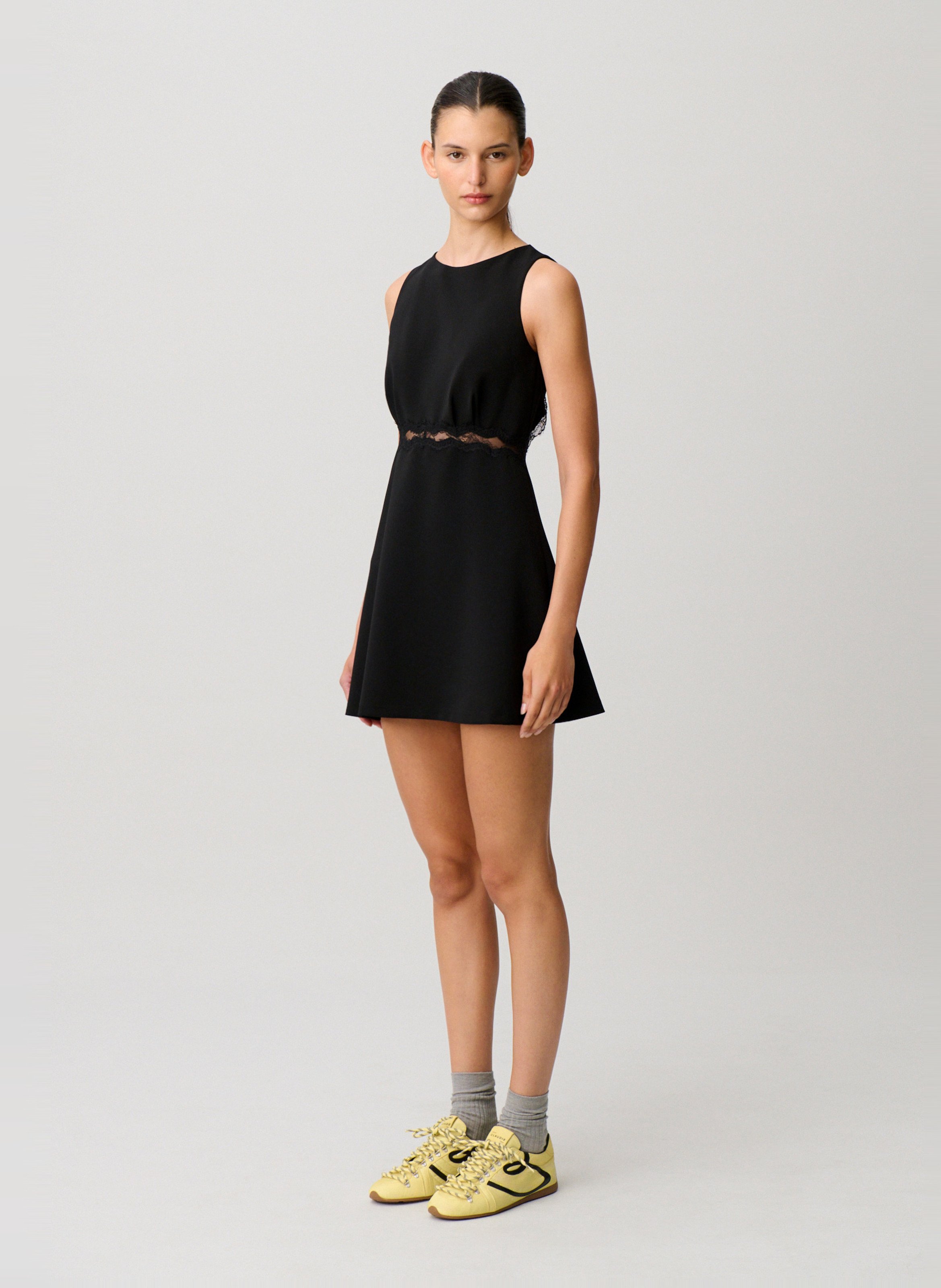 Robe courte col rond reina | Noir CLAUDIE PIERLOT Femme