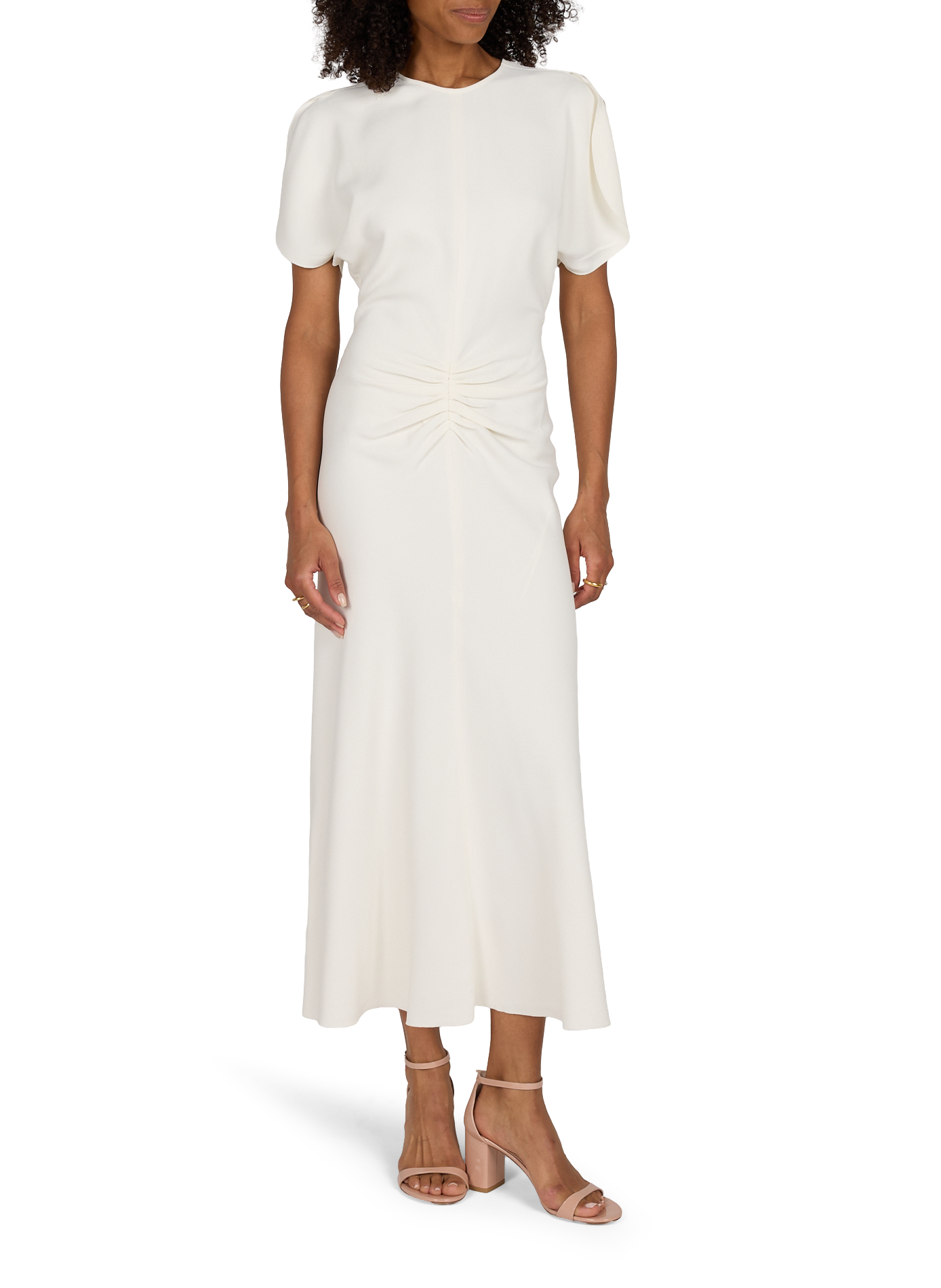 Long dress with round neck VICTORIA BECKHAM White