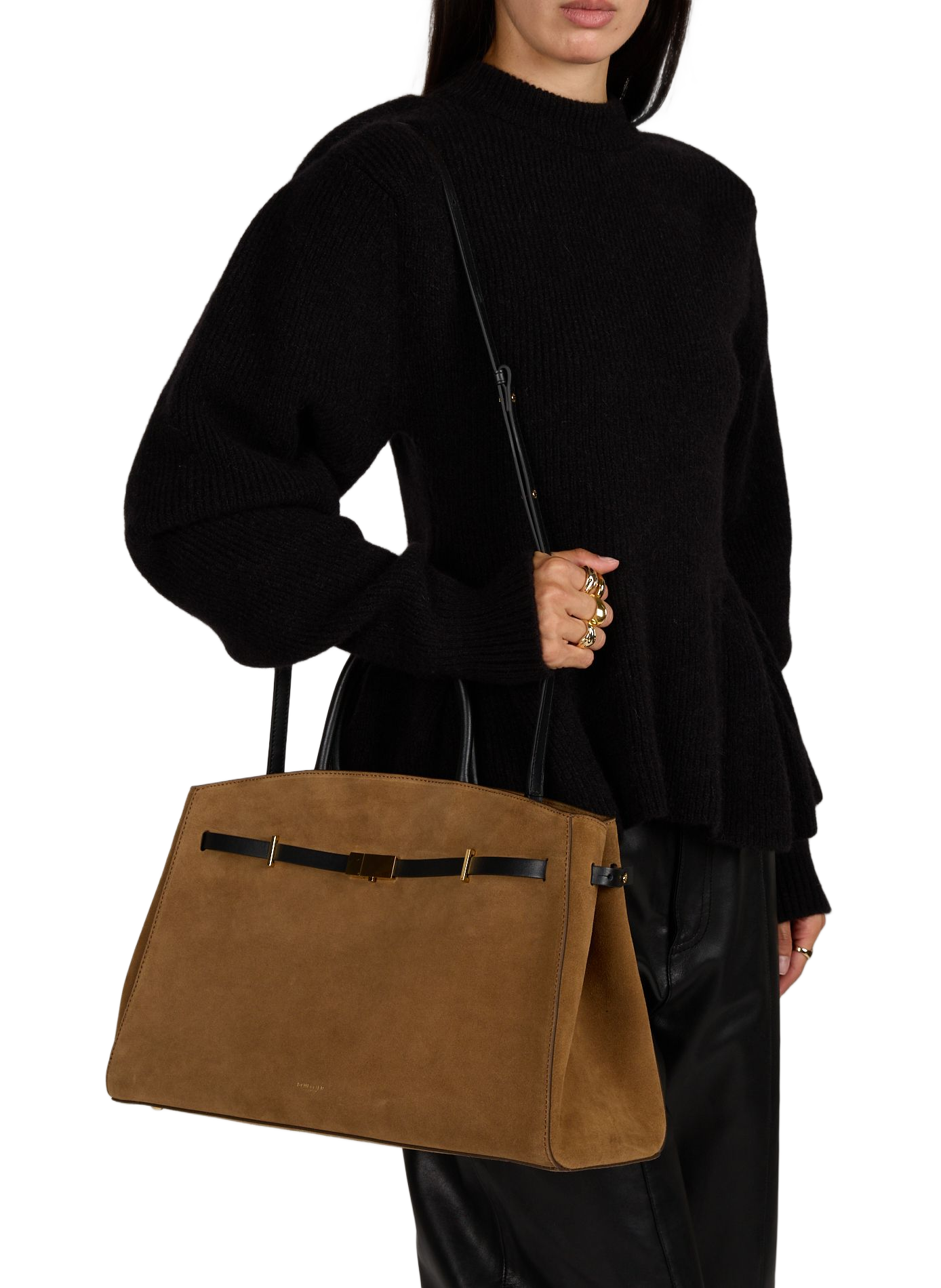 New York leather tote bag DEMELLIER LONDON Beige