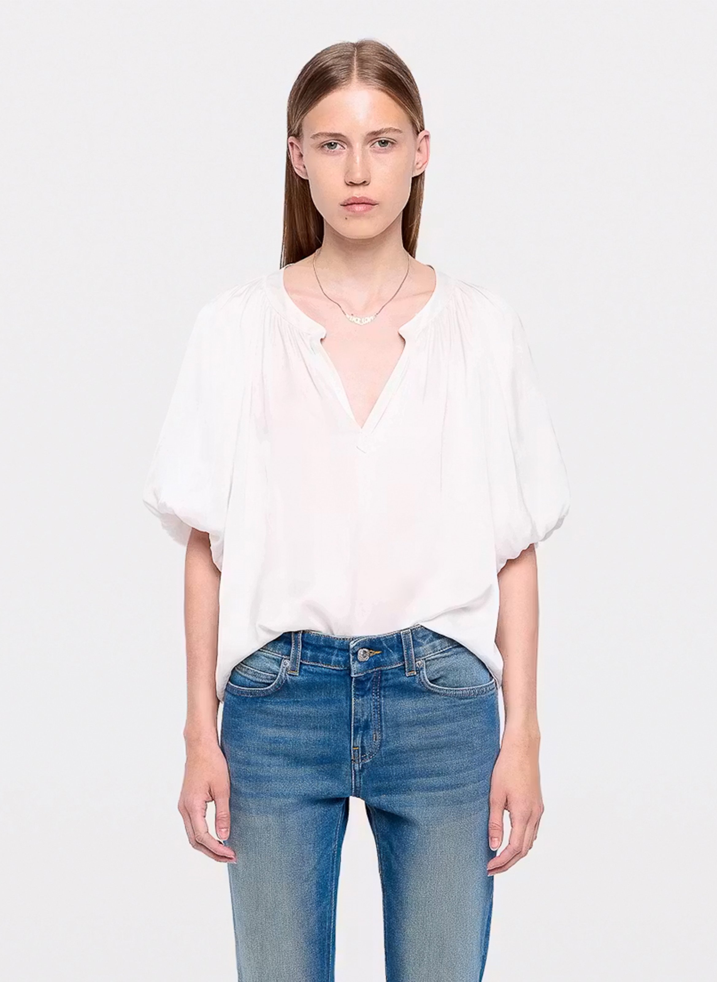 Blouse ample encolure v teko ZADIG&VOLTAIRE Blanc