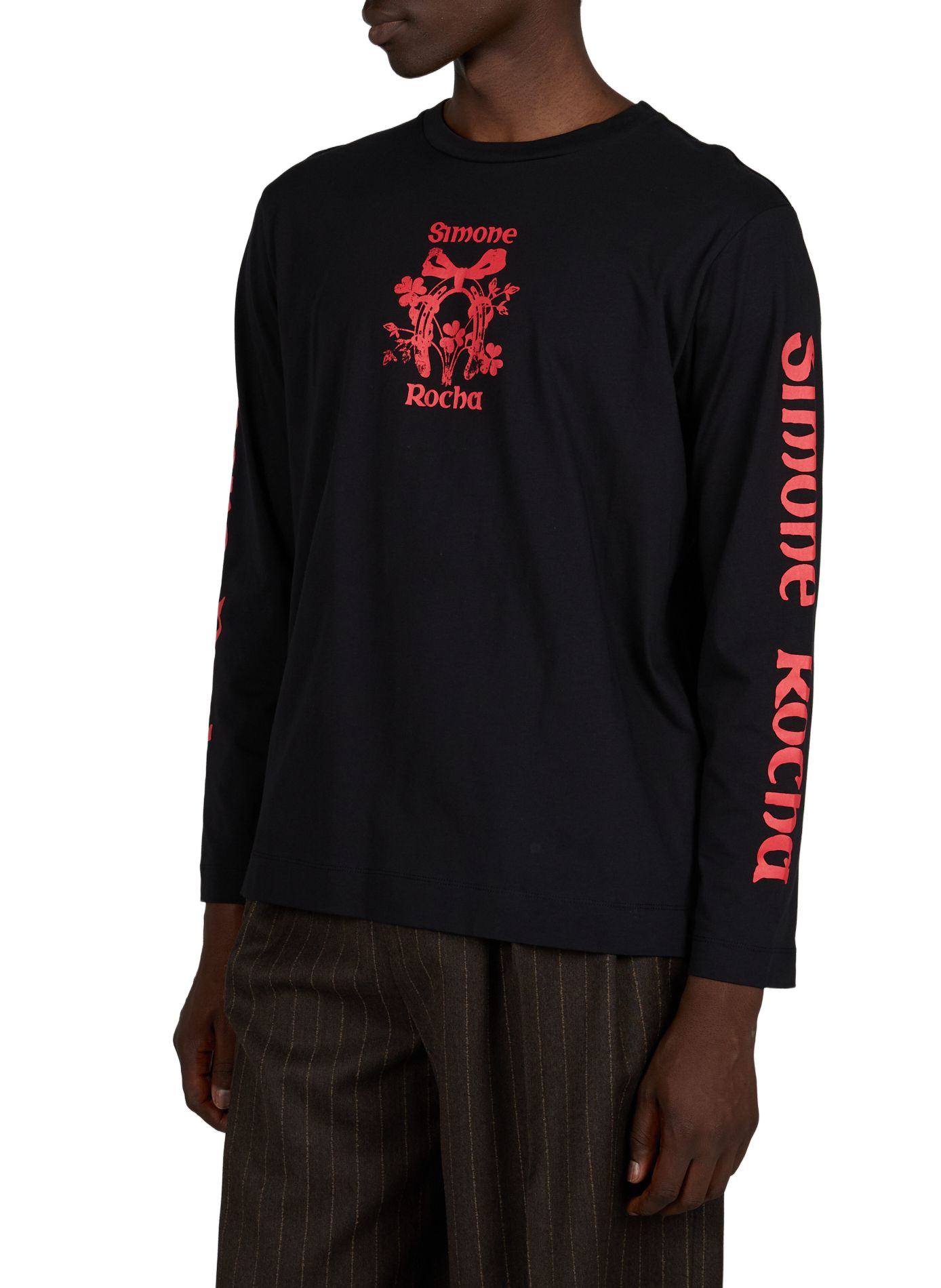 T-shirt droit en coton SIMONE ROCHA Noir