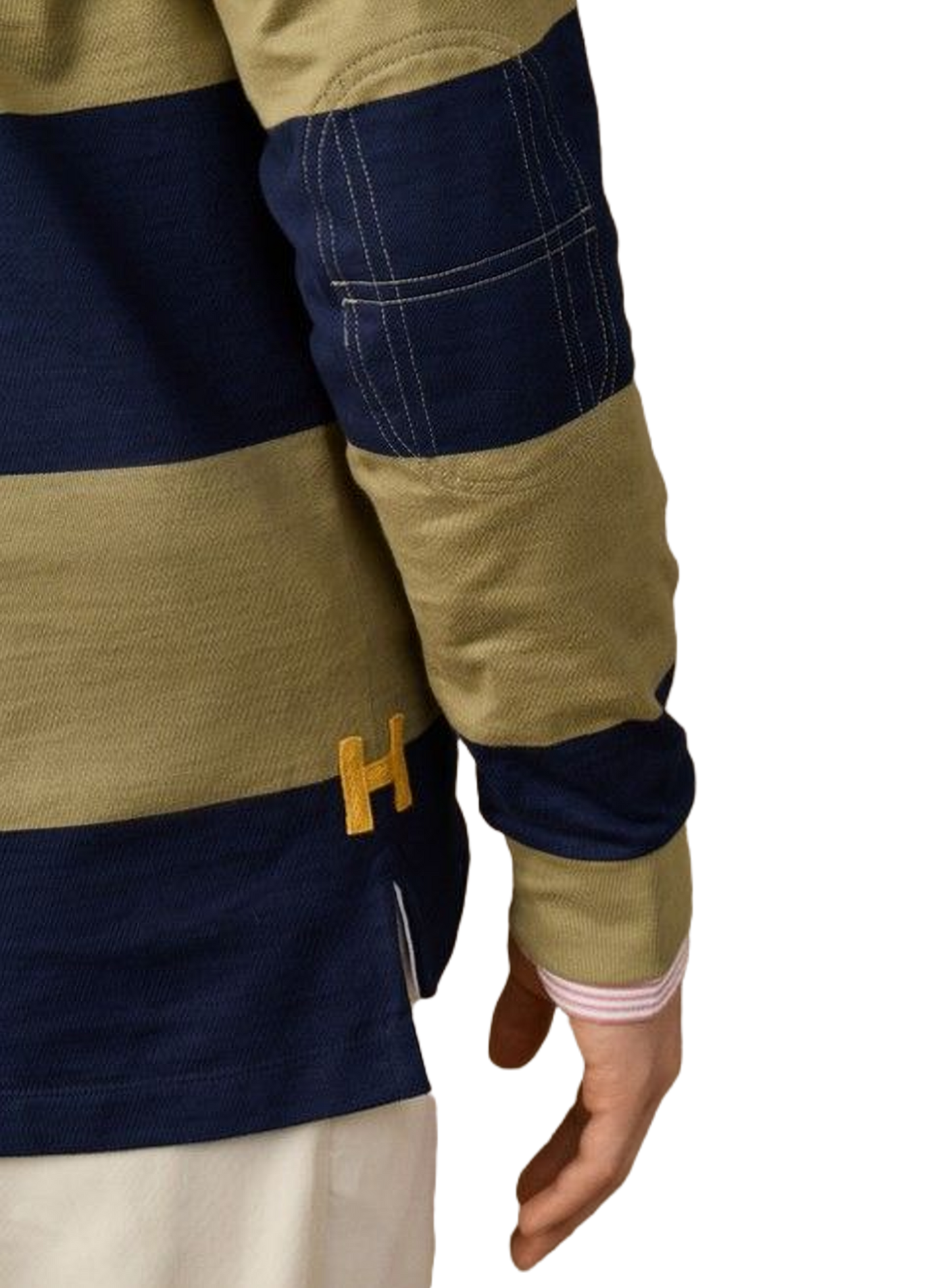 Long-sleeved cotton polo shirt HACKETT Blue