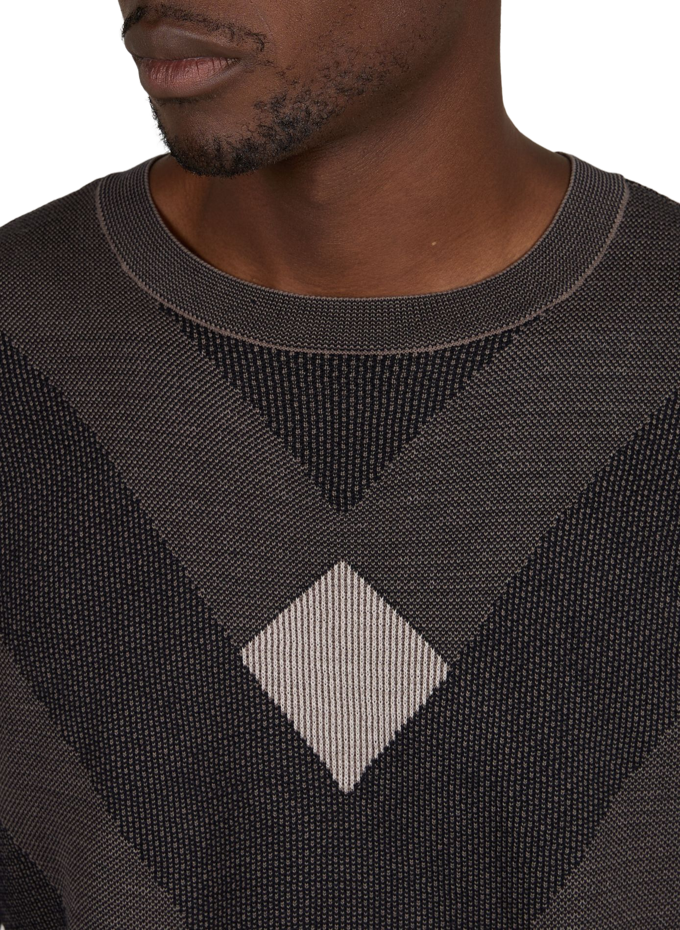 Cotton jacquard chevron pattern sweater EMPORIO ARMANI Multicolour