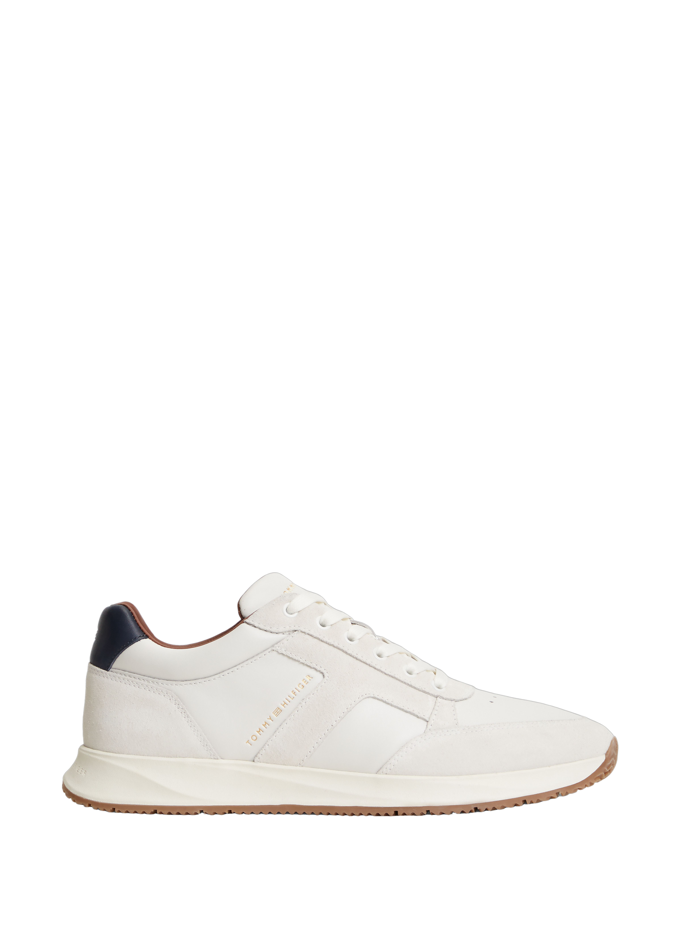 Leather lace-up sneakers  Ecru
