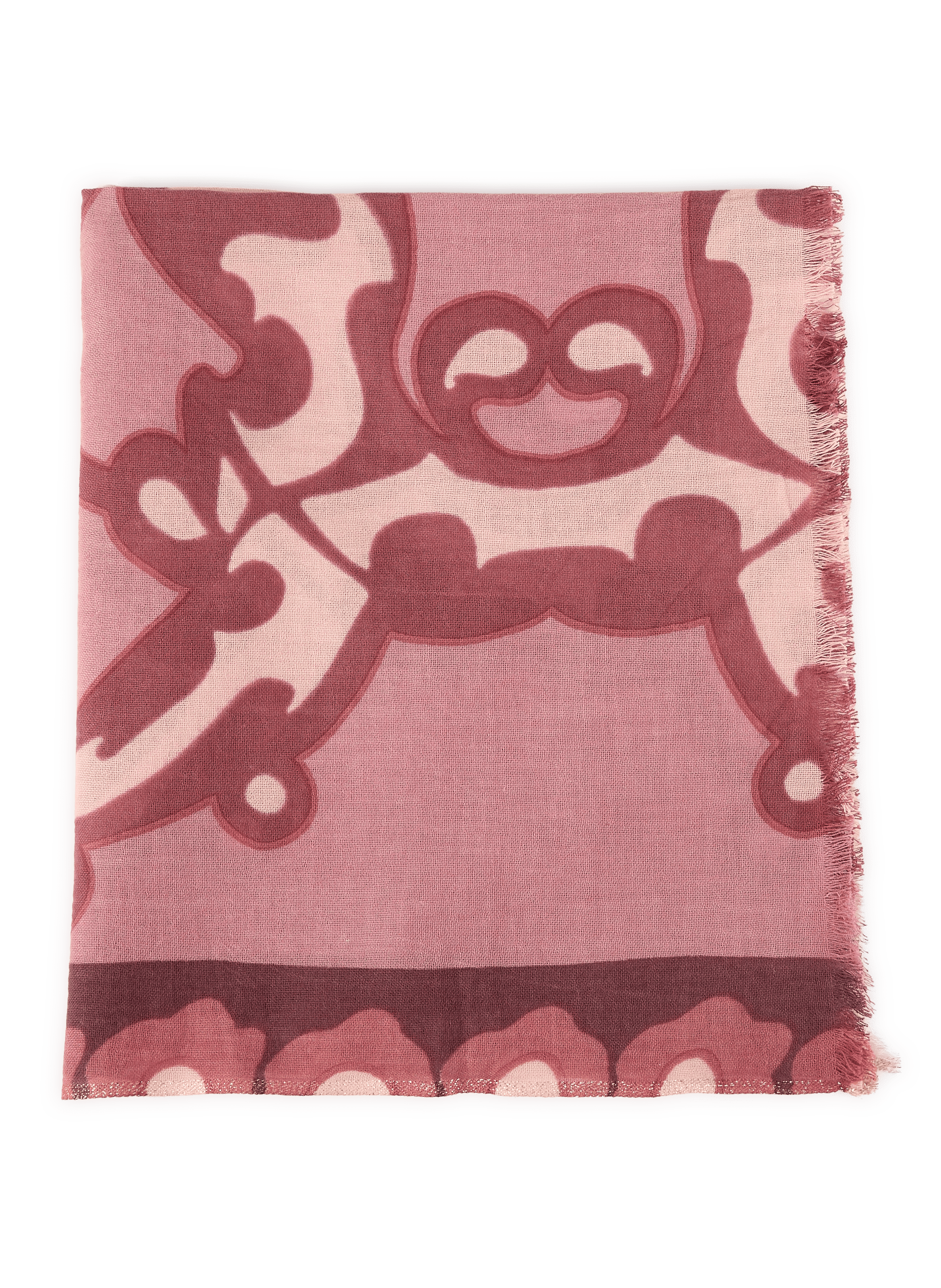 Printed cotton Volute scarf PETRUSSE Pink