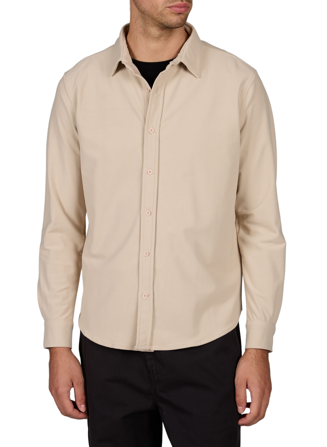 Straight shirt in corduroy velvet effect 1789 CALA Beige