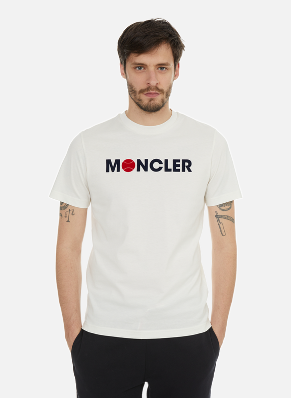 MONCLER T-shirt avec logo effet velours Beige