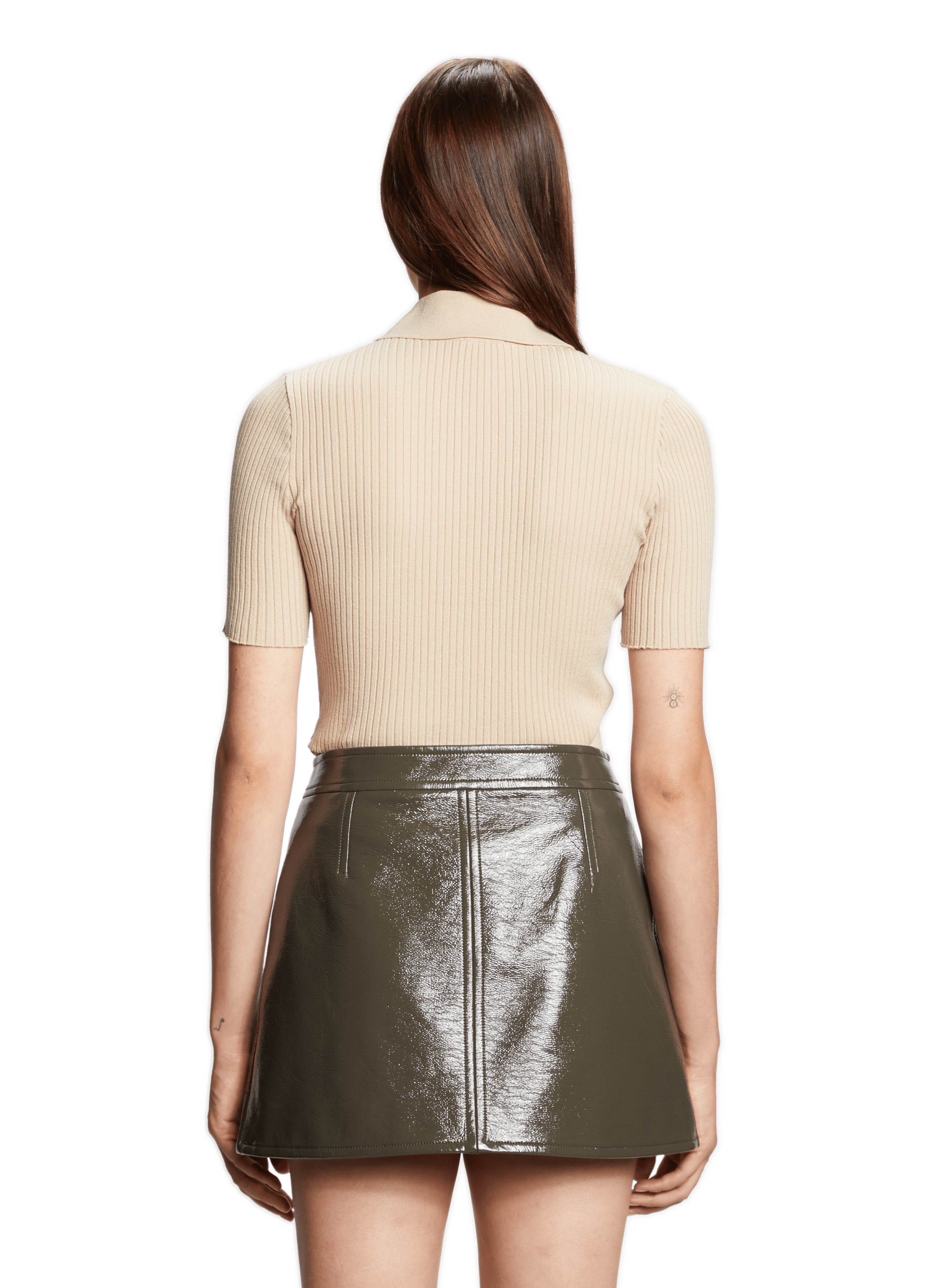Ribbed polo shirt COURRÈGES Beige