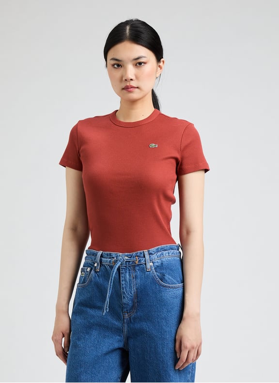 T-shirt en coton Rouge by LACOSTE LACOSTE T-shirt en coton Rouge