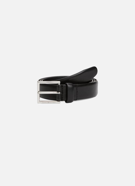 Leather buckle belt Black by TOMMY HILFIGER TOMMY HILFIGER Leather buckle belt Black