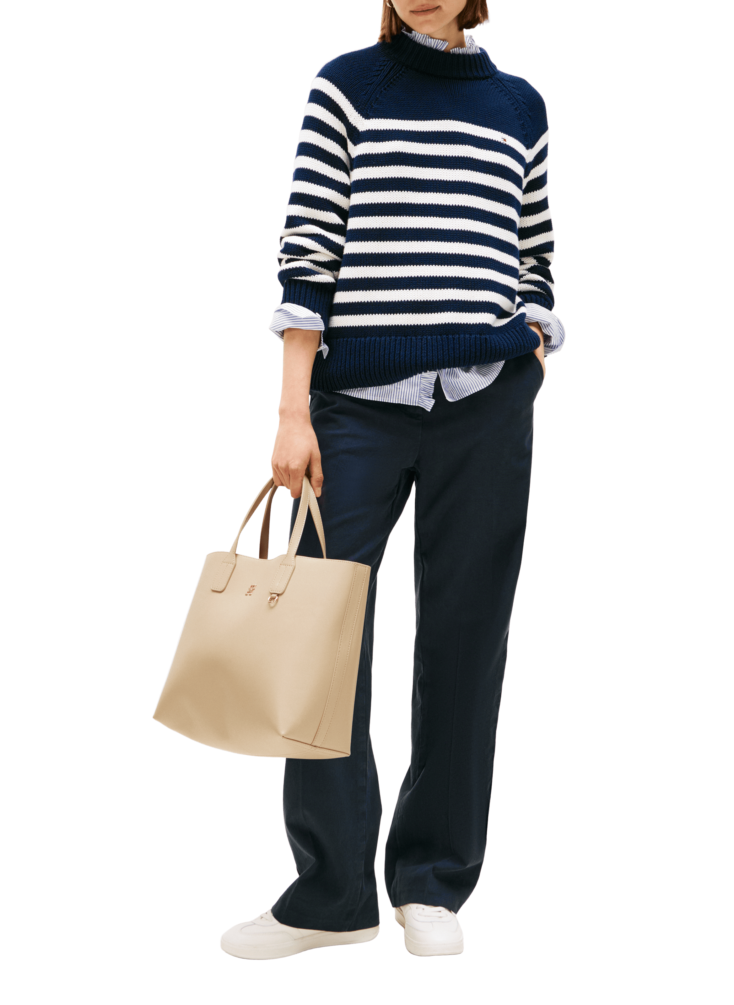 Icon Satchel Tote Bag TOMMY HILFIGER Beige