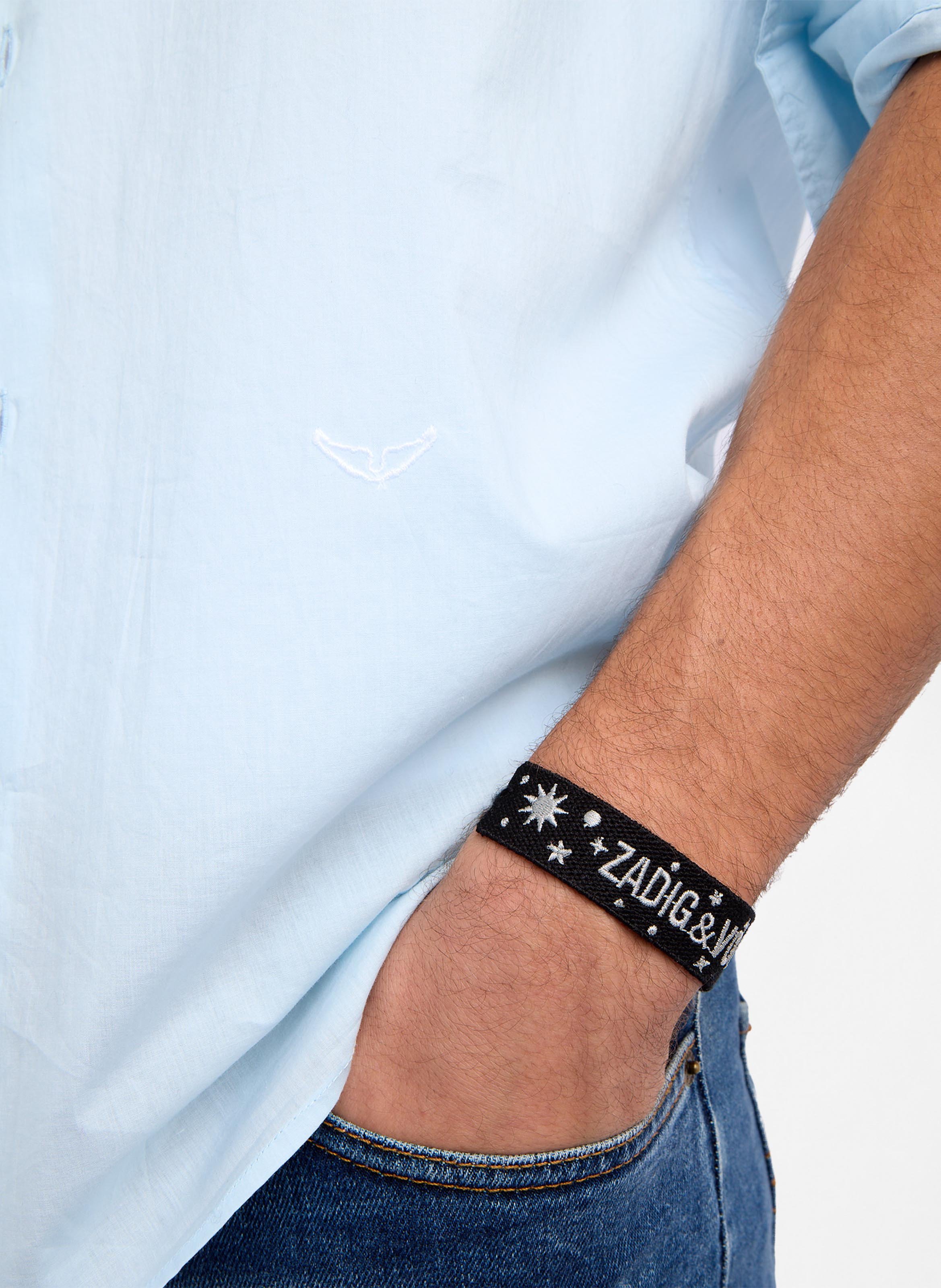 Tee-shirt droit col tunisien en coton monastir ZADIG&VOLTAIRE Bleu