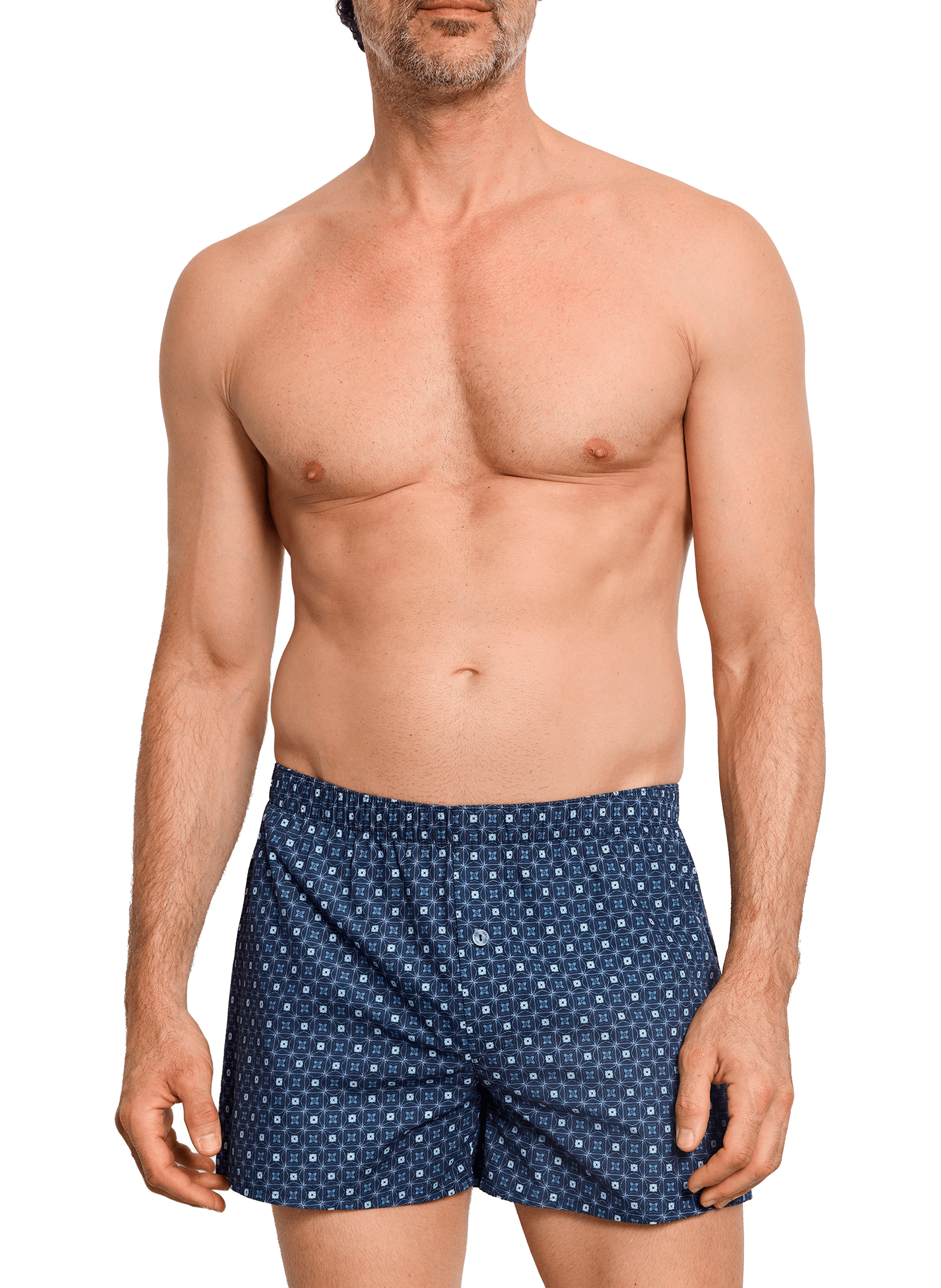 Boxer imprimé en coton HANRO Bleu
