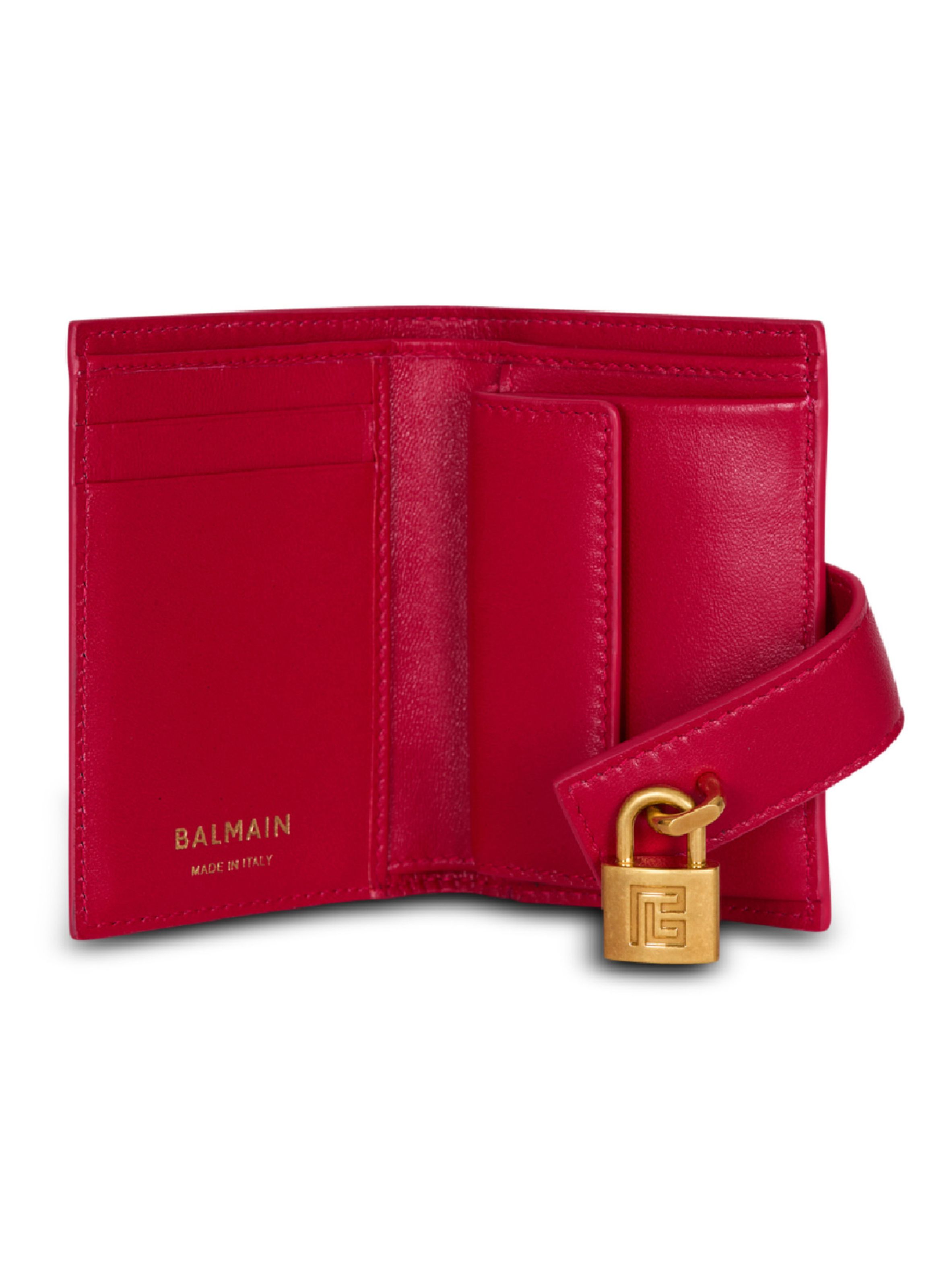 Porte-monnaie pulse en cuir BALMAIN Rose