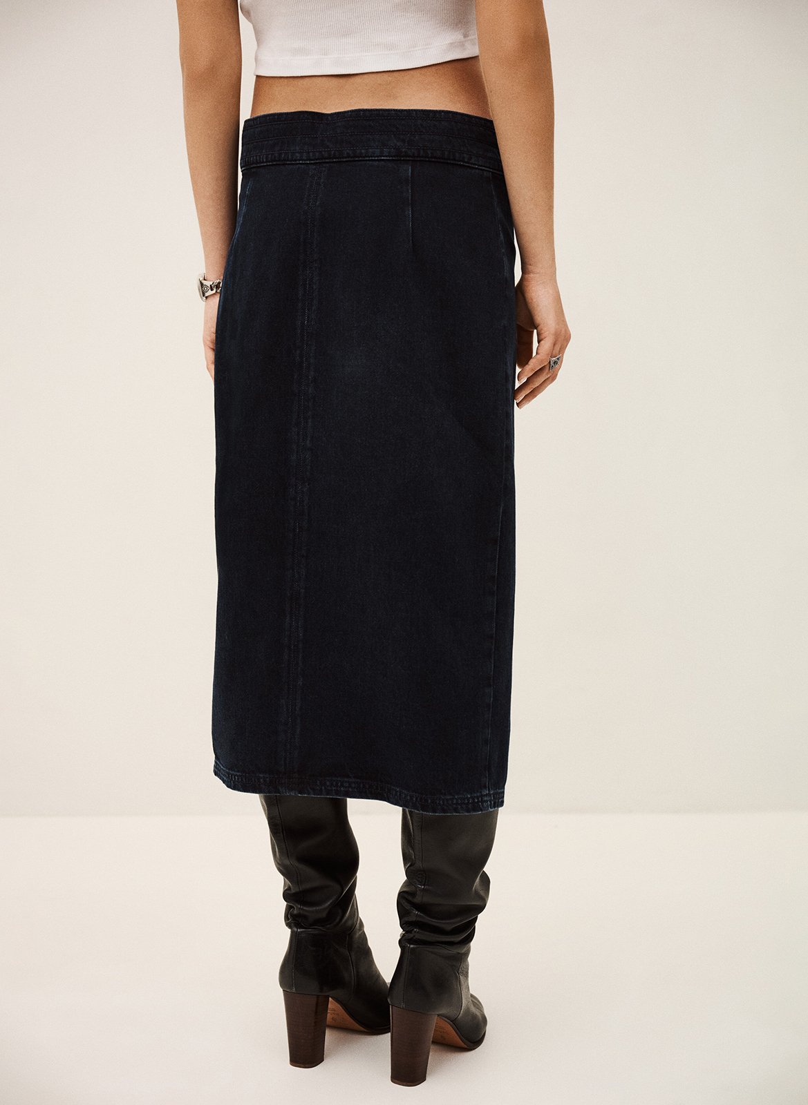 Jupe longue en coton timy BA&SH Bleu