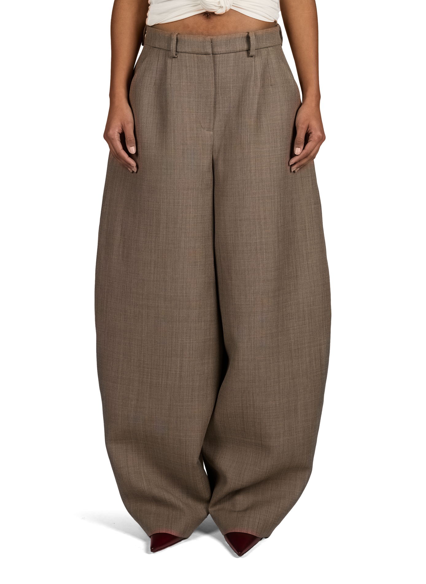 Pantalon boule en laine MAGDA BUTRYM Beige