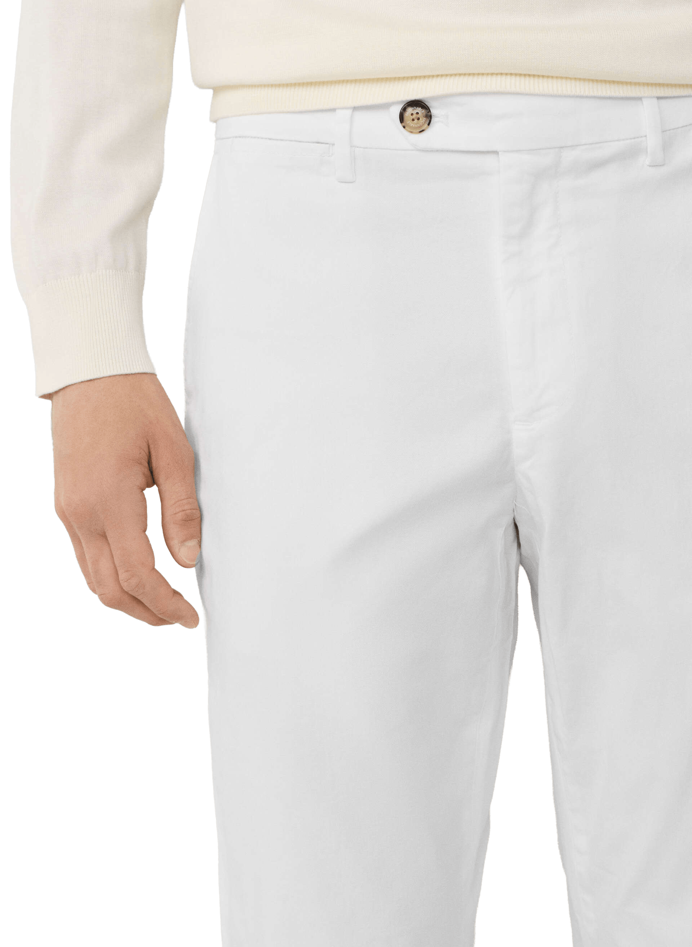 Cotton blend chino trousers  FACONNABLE White