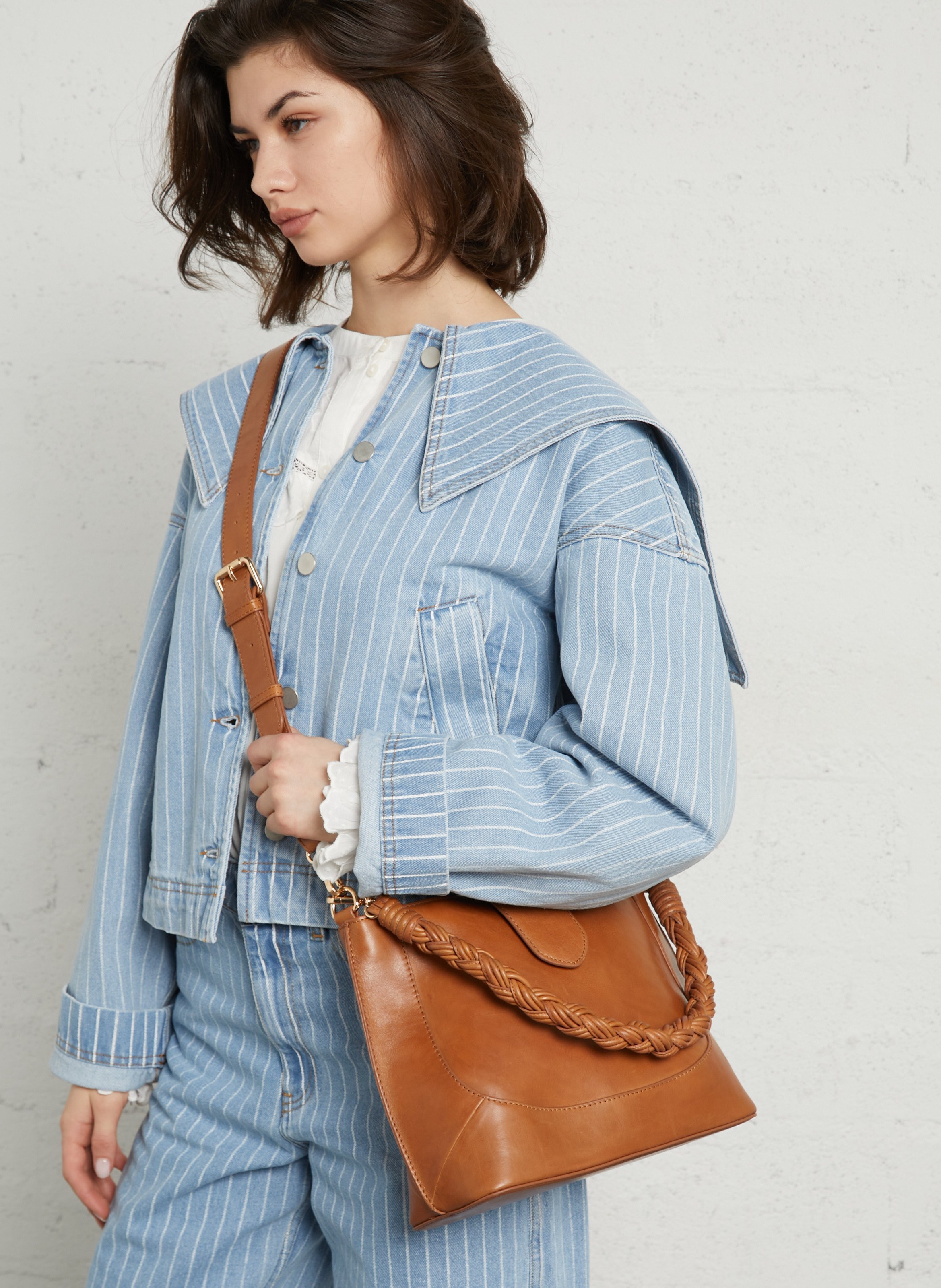 Sac à main en cuir marcel MAISON 123 Beige